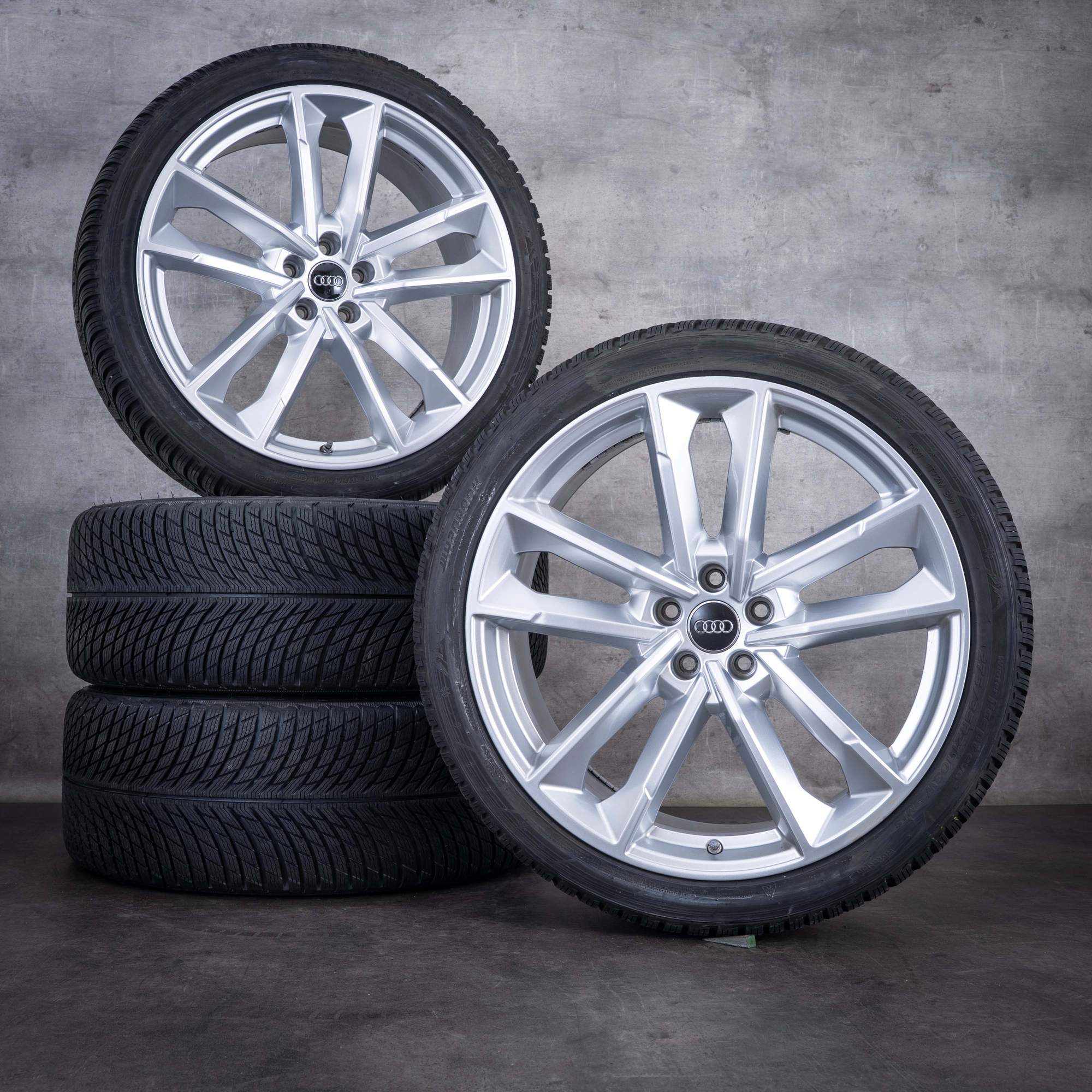 Cerchi originali Audi A7 S7 A8 S8 per ruote invernali da 21 pollici 4G C7 4H D4 codice 4G8601025AQ argento lucido