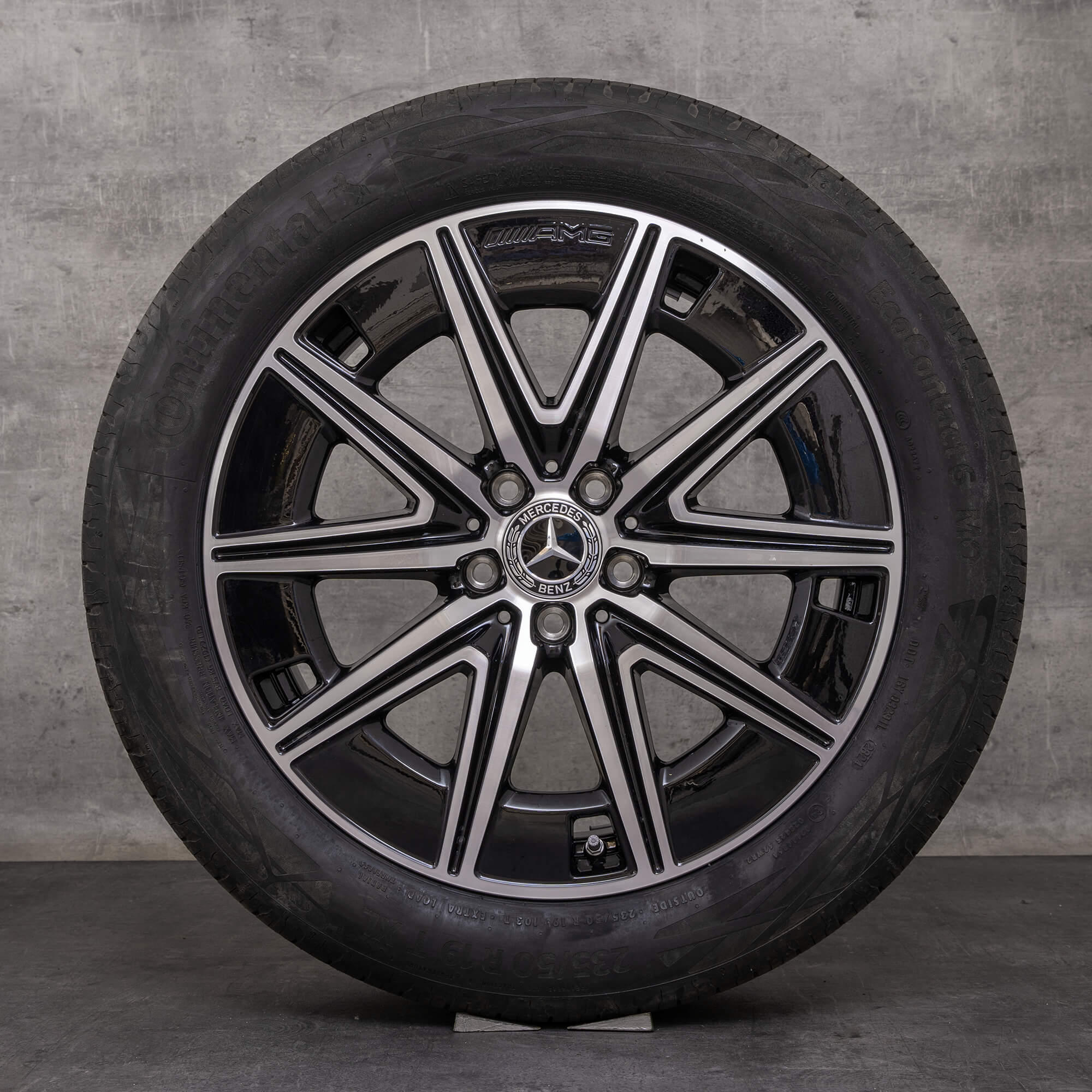 Jantes Mercedes Benz AMG EQA EQB de 19 polegadas H243 X243 jantes verão A2434012000 preto brilhante torneado