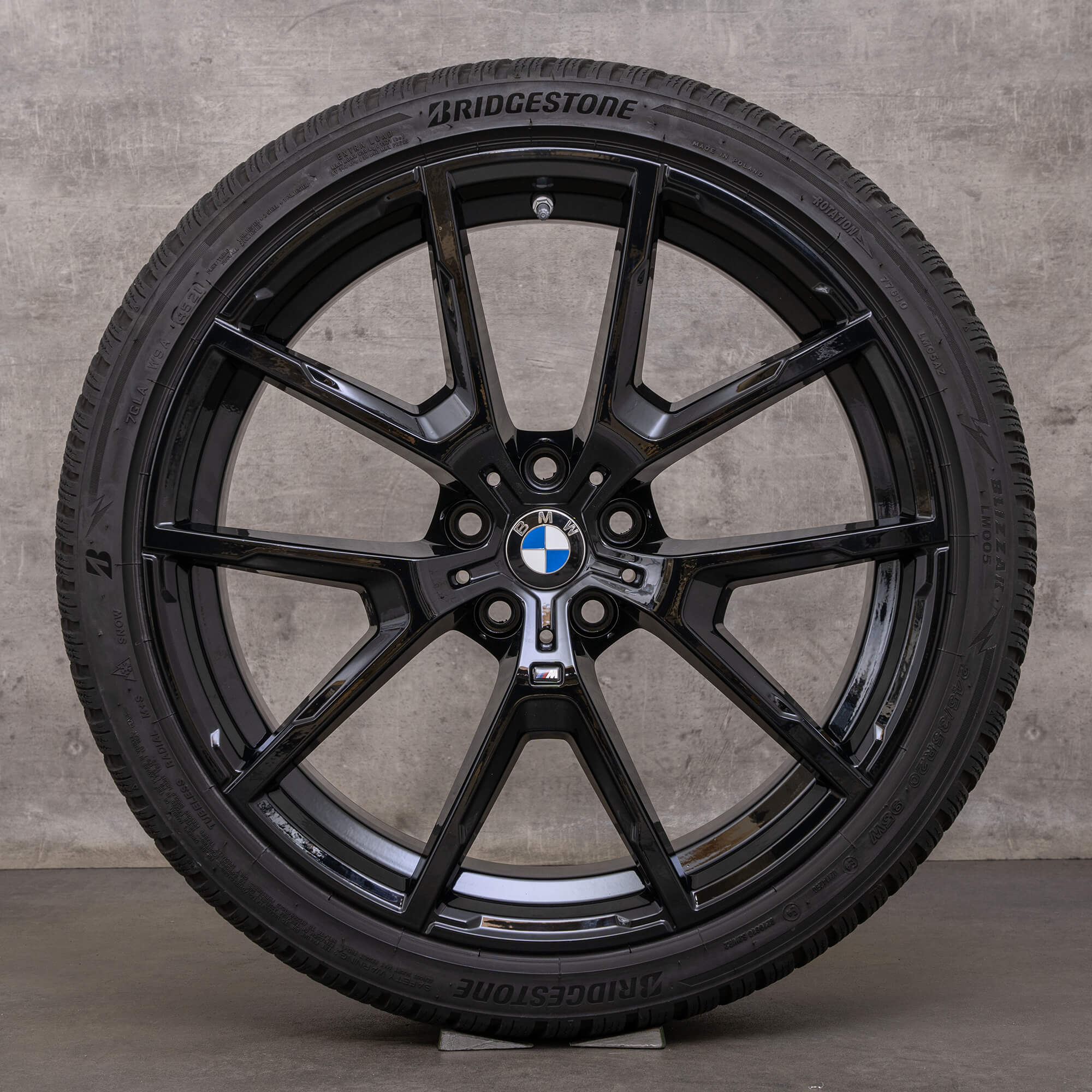 Originale BMW 8-serie komplette vinterhjul 20 tommer G14 G15 G16 fælge 8097240 8097241 728 M jetsort