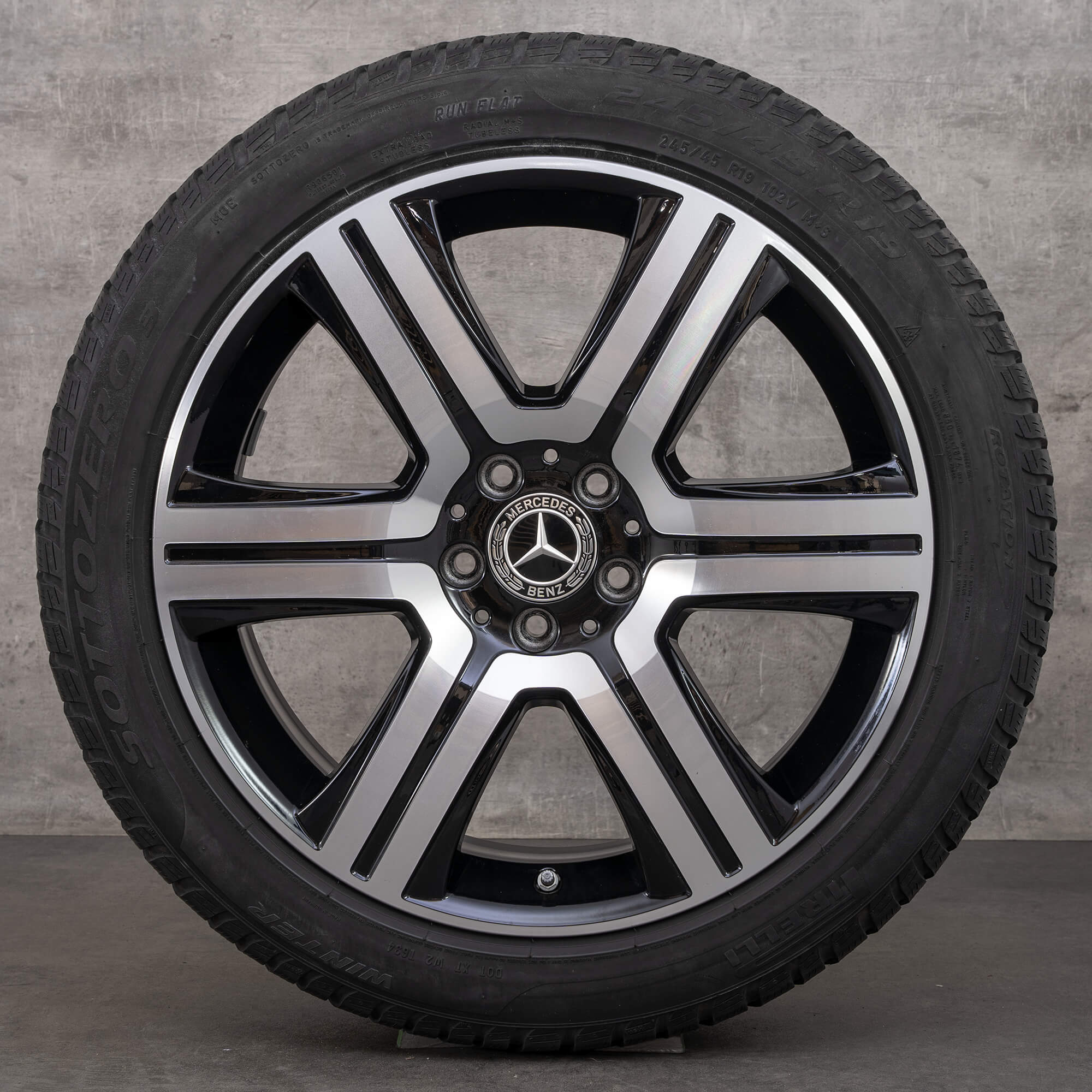 Originální zimni alu kola Mercedes Benz E-Class All Terrain 19" X213 disky A2534011600 černé lesklé soustružené