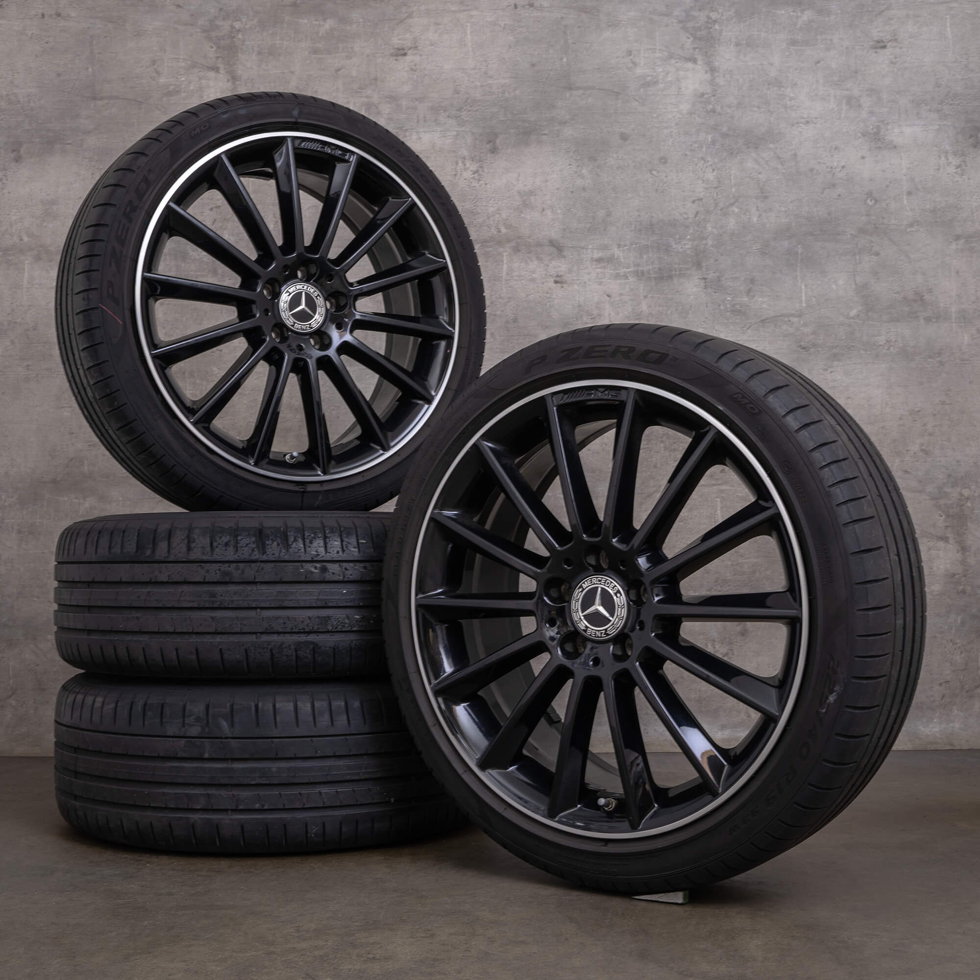 Original Mercedes Benz A B Class CLA jantes 19 pouces W177 V177 W247 C118 X118 roues d'été A1774011600 noir brillant