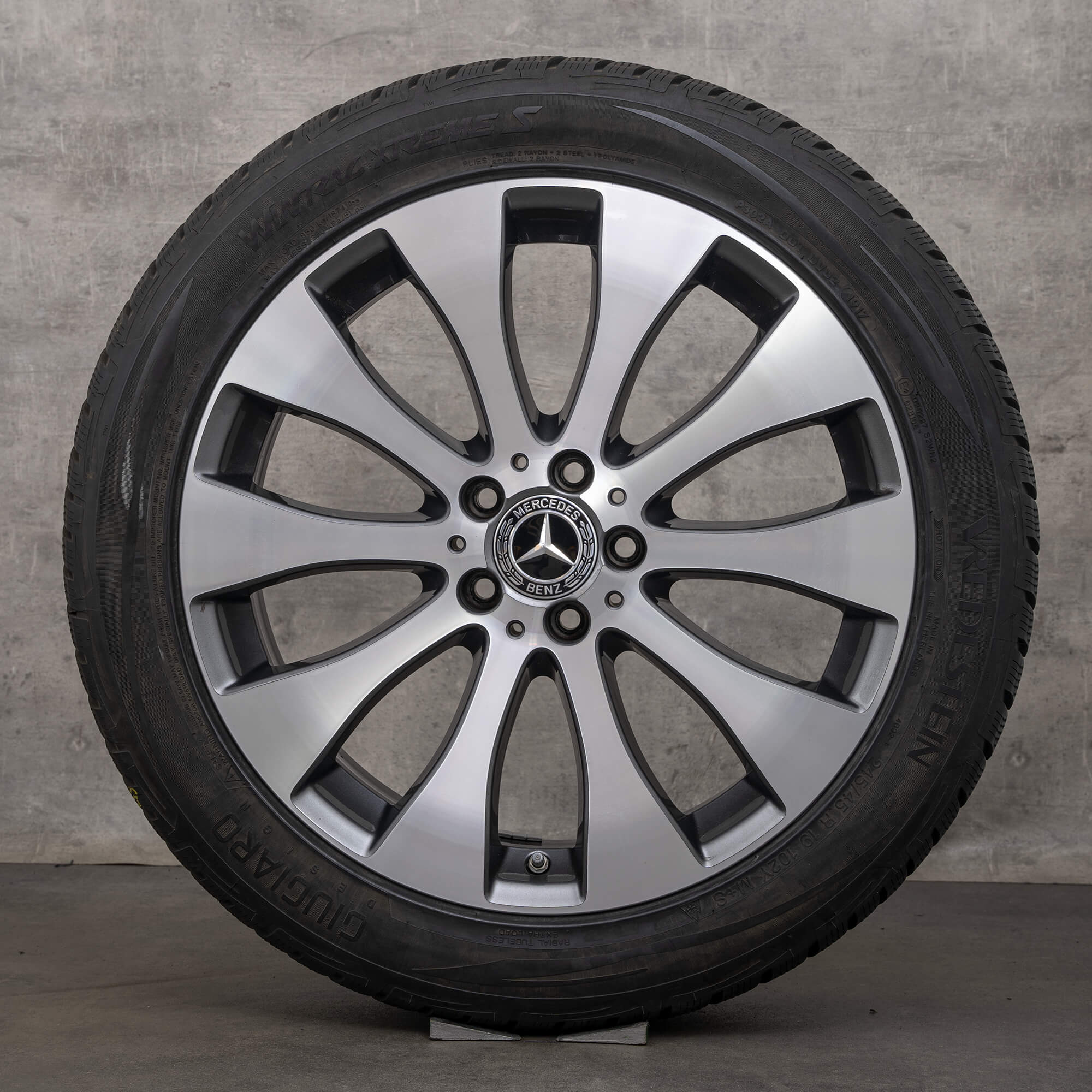 Originální zimni alu kola Mercedes Benz třídy E 19" AllTerrain X213 disky A2534012200 himalaya šedé lesklé soustružené pneumatiky
