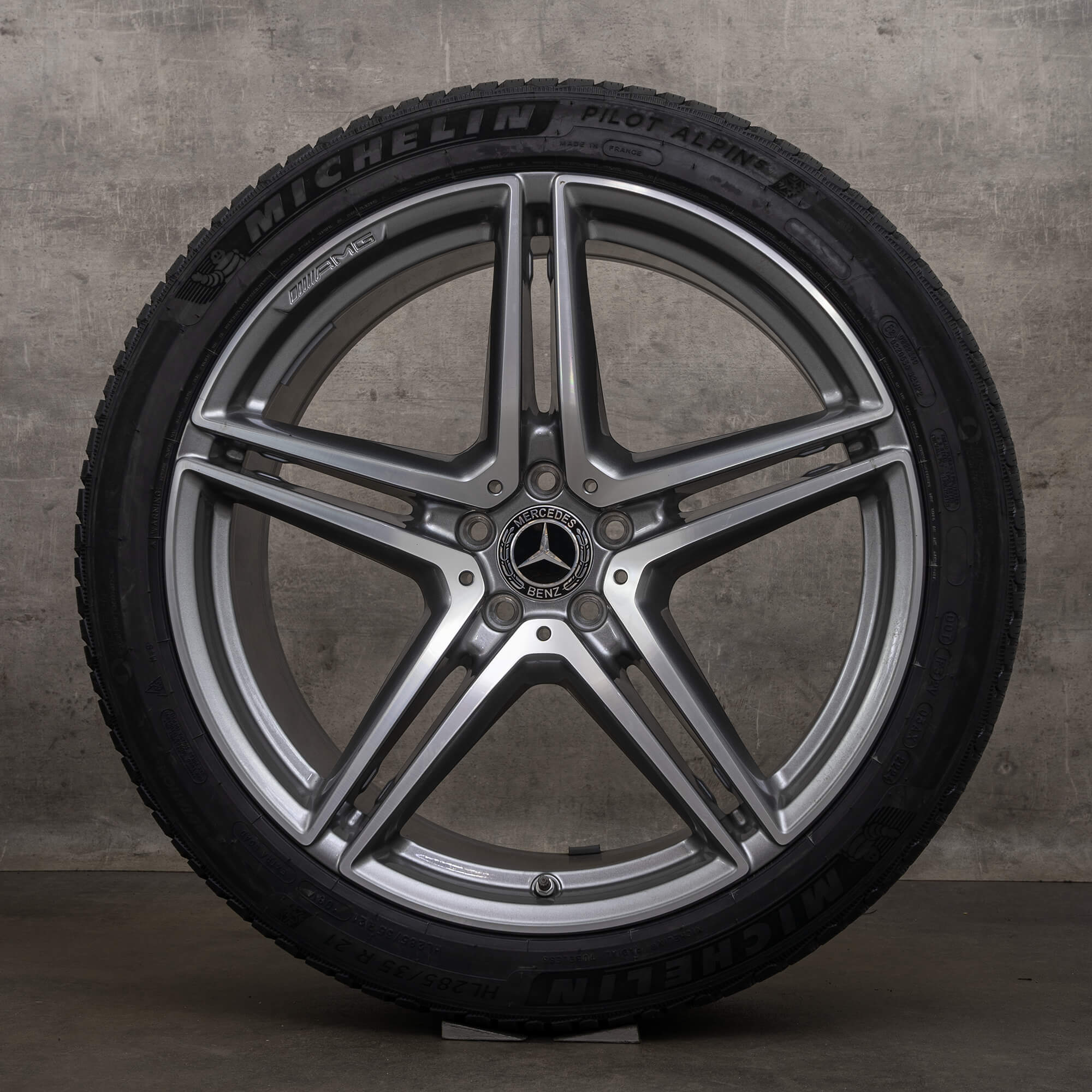 Alkuperäiset Mercedes Benz S-sarjan S 63 AMG talvirenkaat 21 tuuman W223 vanteet A2234012100 A2234012200 himalajanharmaa kiillotettu UUSI