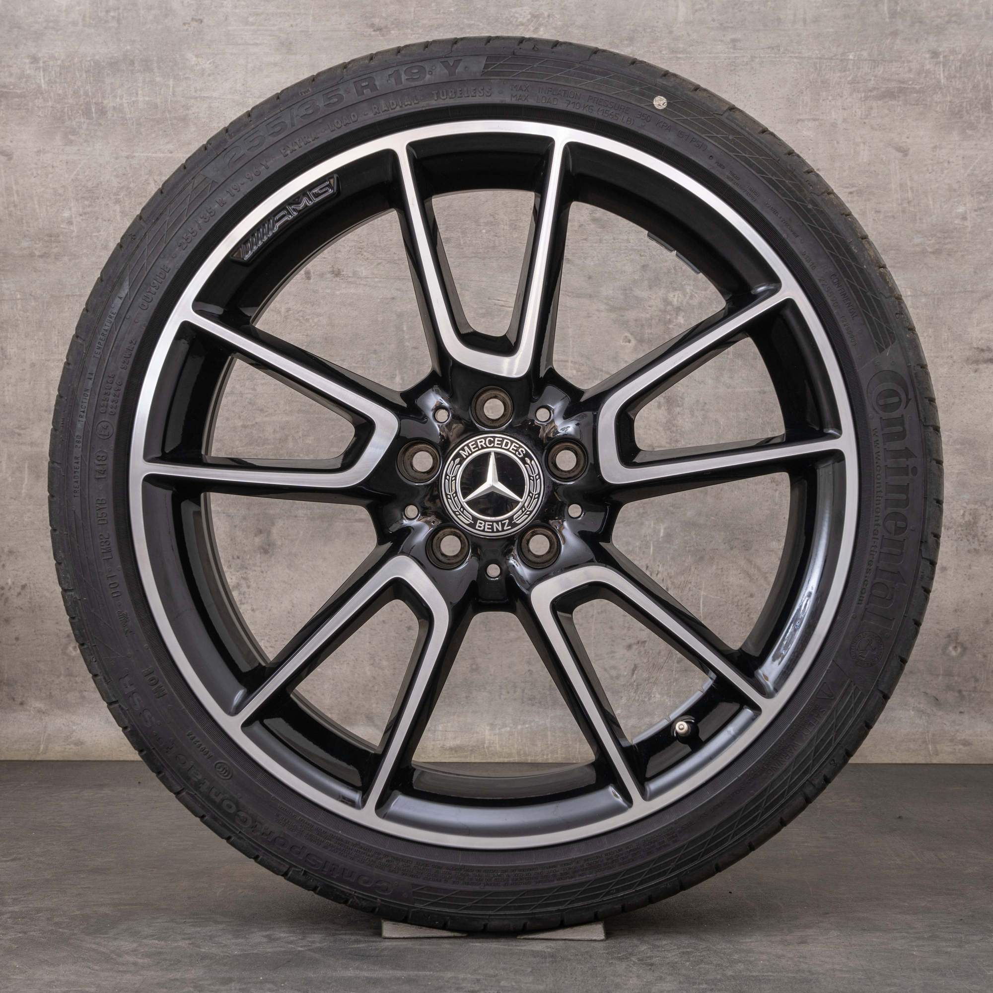 Llantas originales Mercedes Benz Clase C AMG 19 pulgadas W205 S205 C205 A205 llantas de verano A2054012200 A2054012300 negro pulido torneado