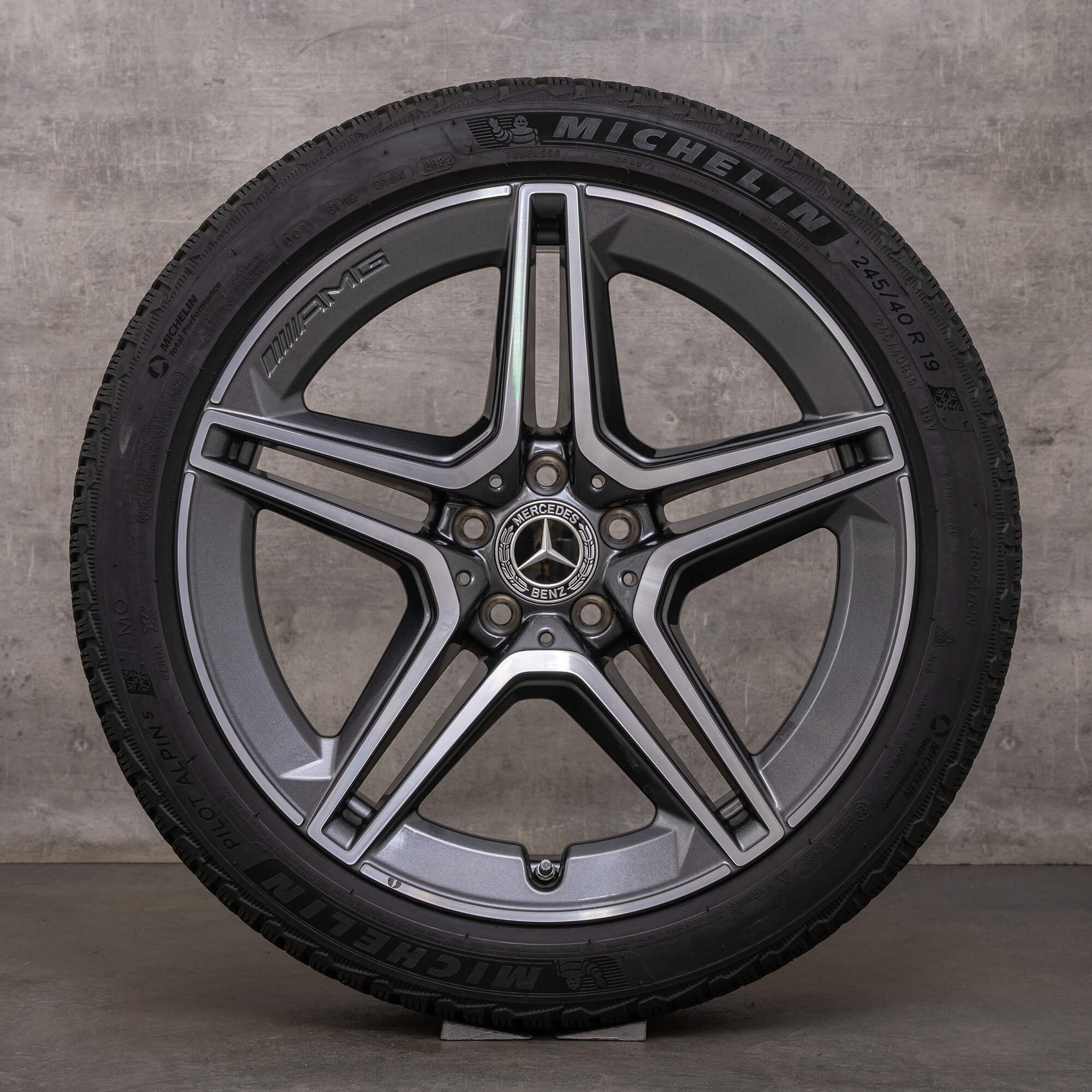 Original Mercedes Benz CLS 53 AMG 4Matic llantas de invierno 19 pulgadas C257 A2574013000 A2574011500 gris himalaya torneado brillante