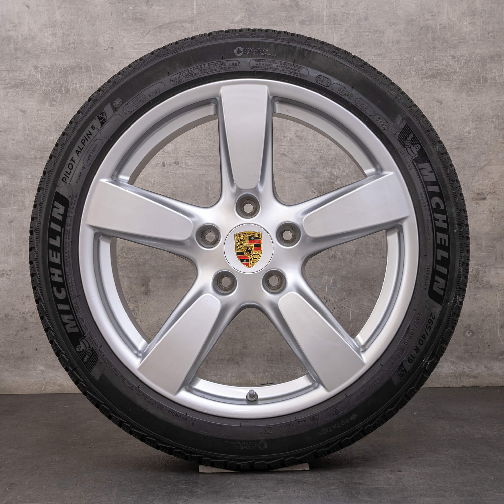 Originales Porsche Boxster Cayman 981 ruedas de invierno llantas 19 pulgadas 98136214003 98136214303 plata brillante