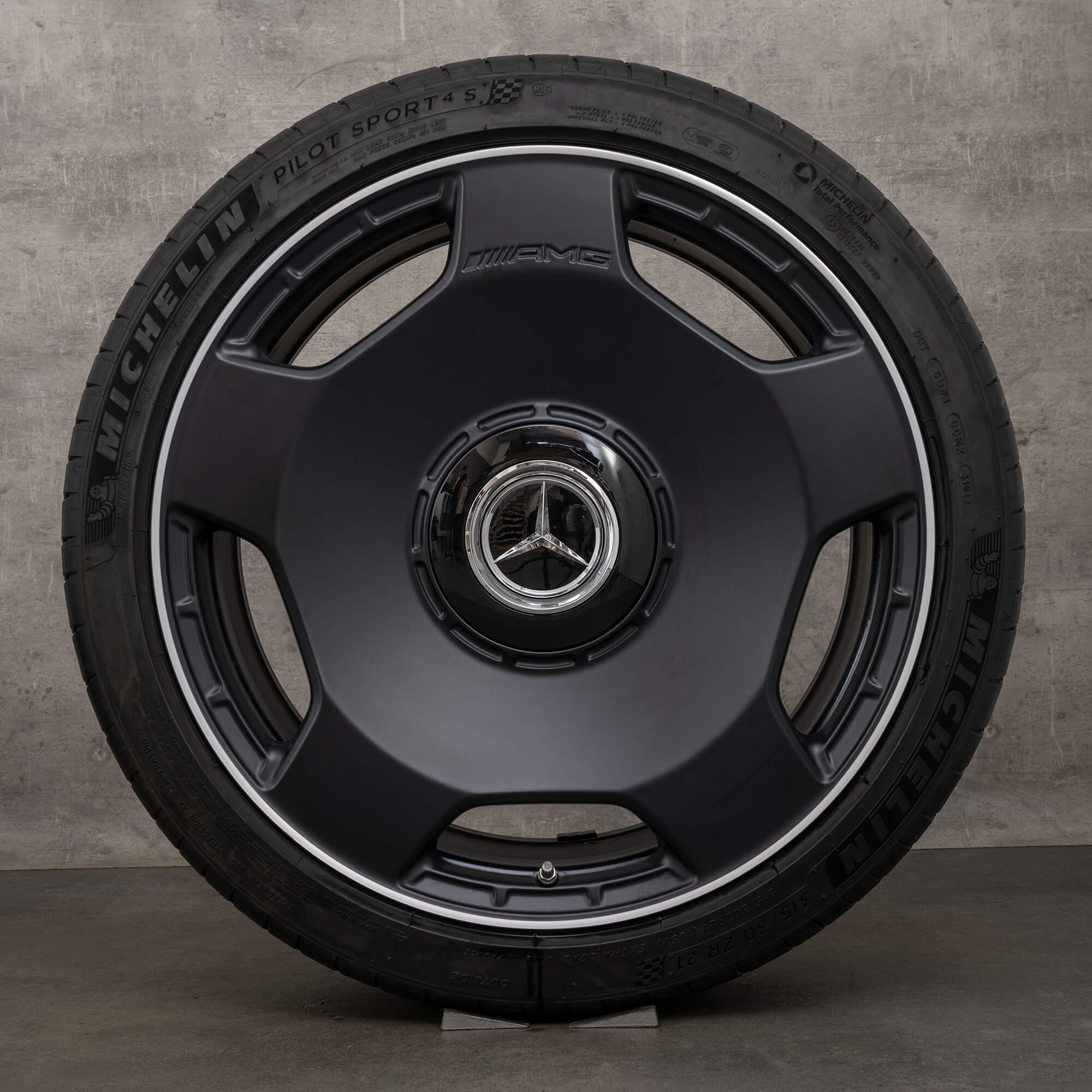 Jantes originais Mercedes-Benz AMG GT de 21 polegadas 43 53 63 S X290 pneus verão A2904011400 A2904011500 pretas mate diamantadas