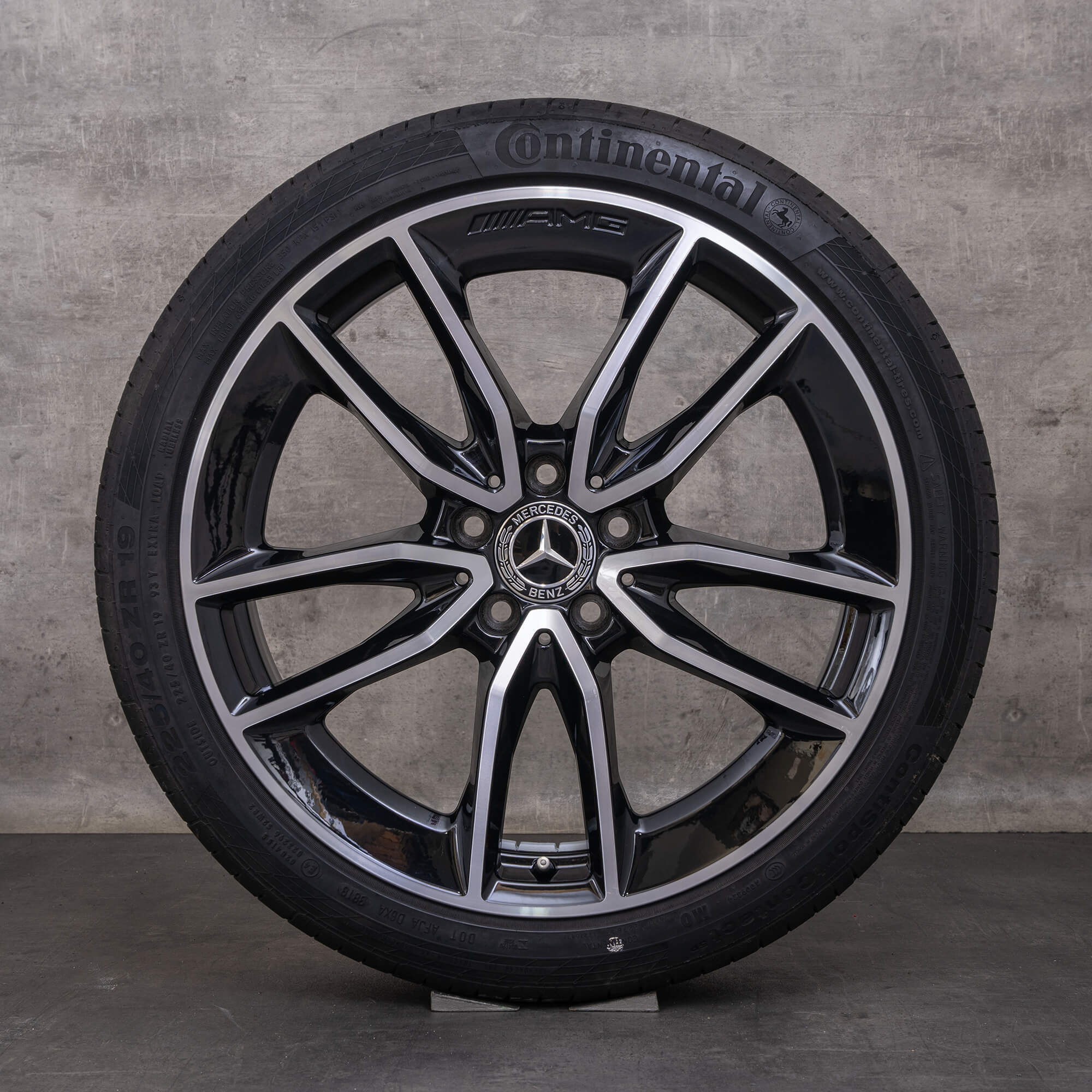 Orijinal Mercedes Benz C-Serisi C43 AMG kış jant lastik 19 inç W205 S205 C205 A205 jantlar A2054010701 A2054010801 siyah parlak tornalanmış