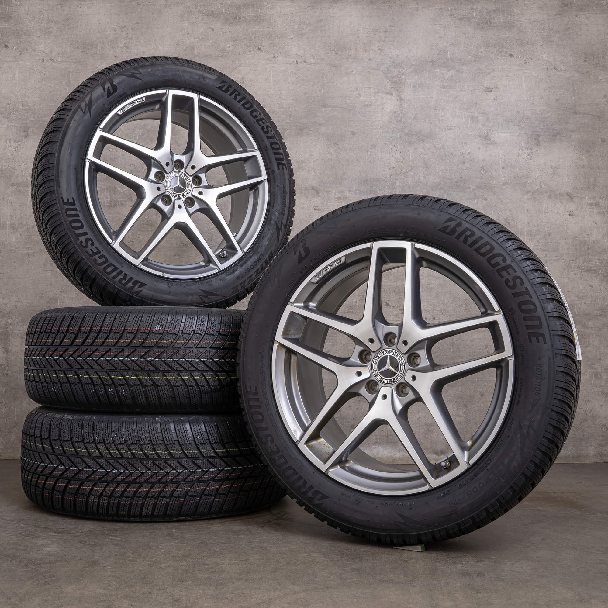 Alkuperäiset Mercedes Benz GLC & 43 AMG talvirenkaat 19 tuuman C253 X253 vanteet A2534011800 himalajanharmaa kiillotettu
