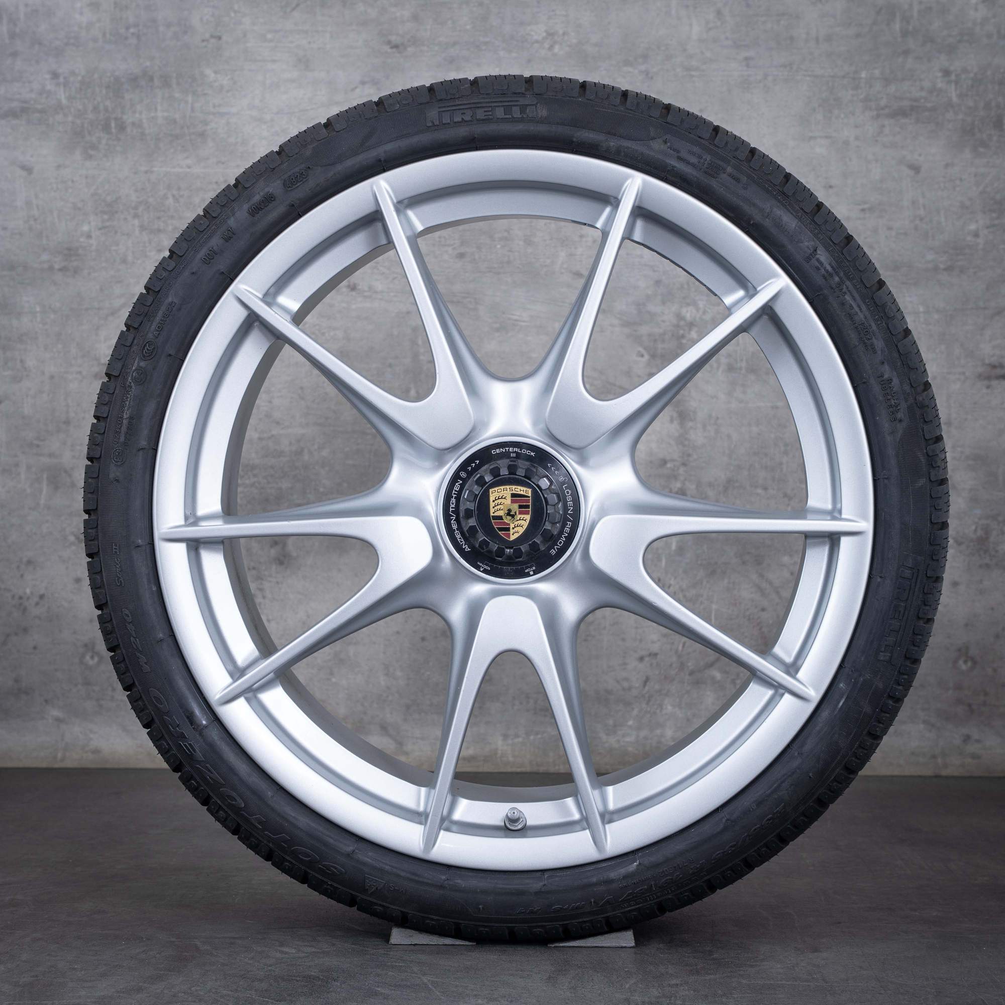 Alkuperäiset Porsche 997 talvirenkaat 19 tuuman GT3 vanteet 99736215795 99736216390 silver glossy