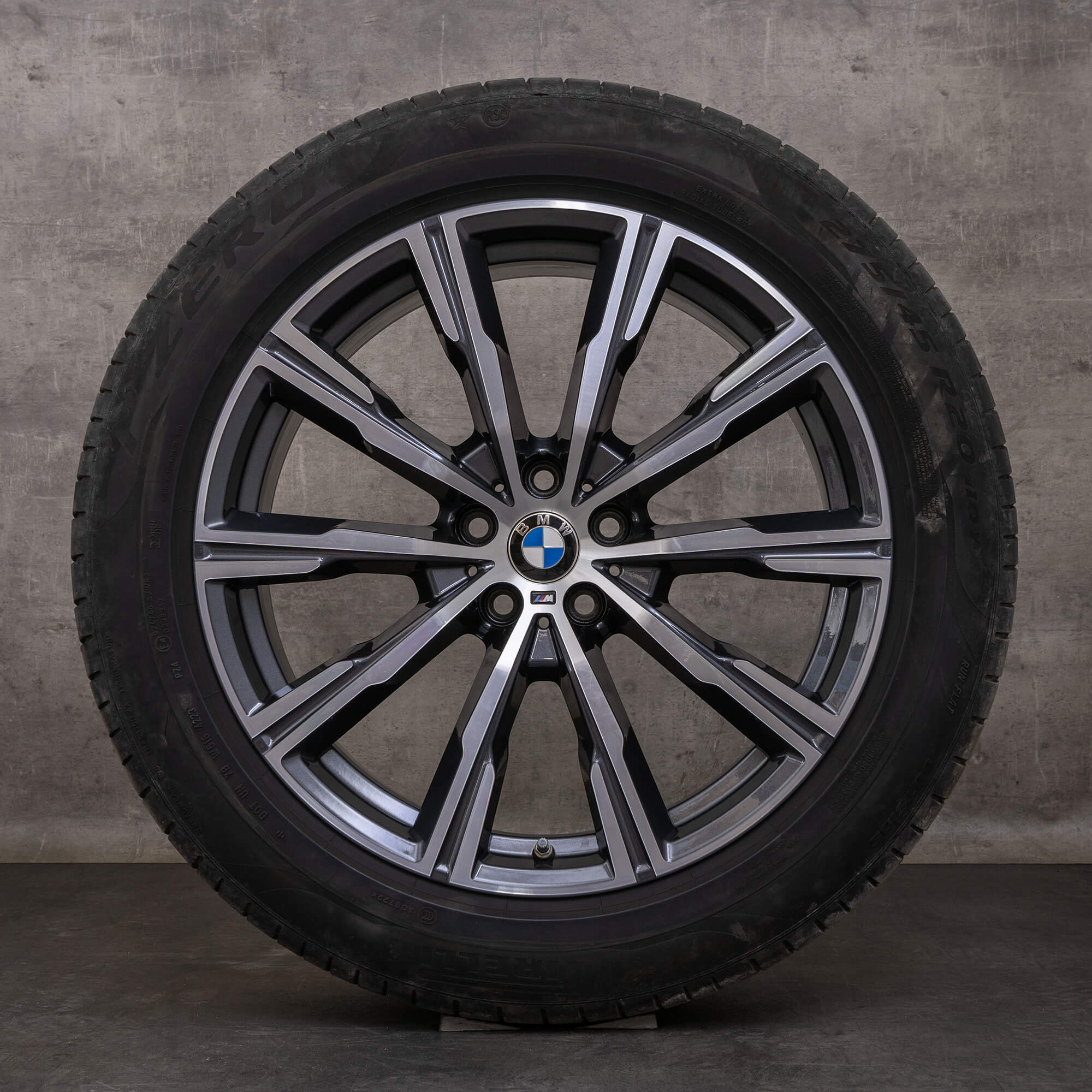 Oryginalne koła zimowe BMW X5 X6 20 cali G05 G06 felgi stylizacja 740 M 8071996 8071997 orbit szary polerowane