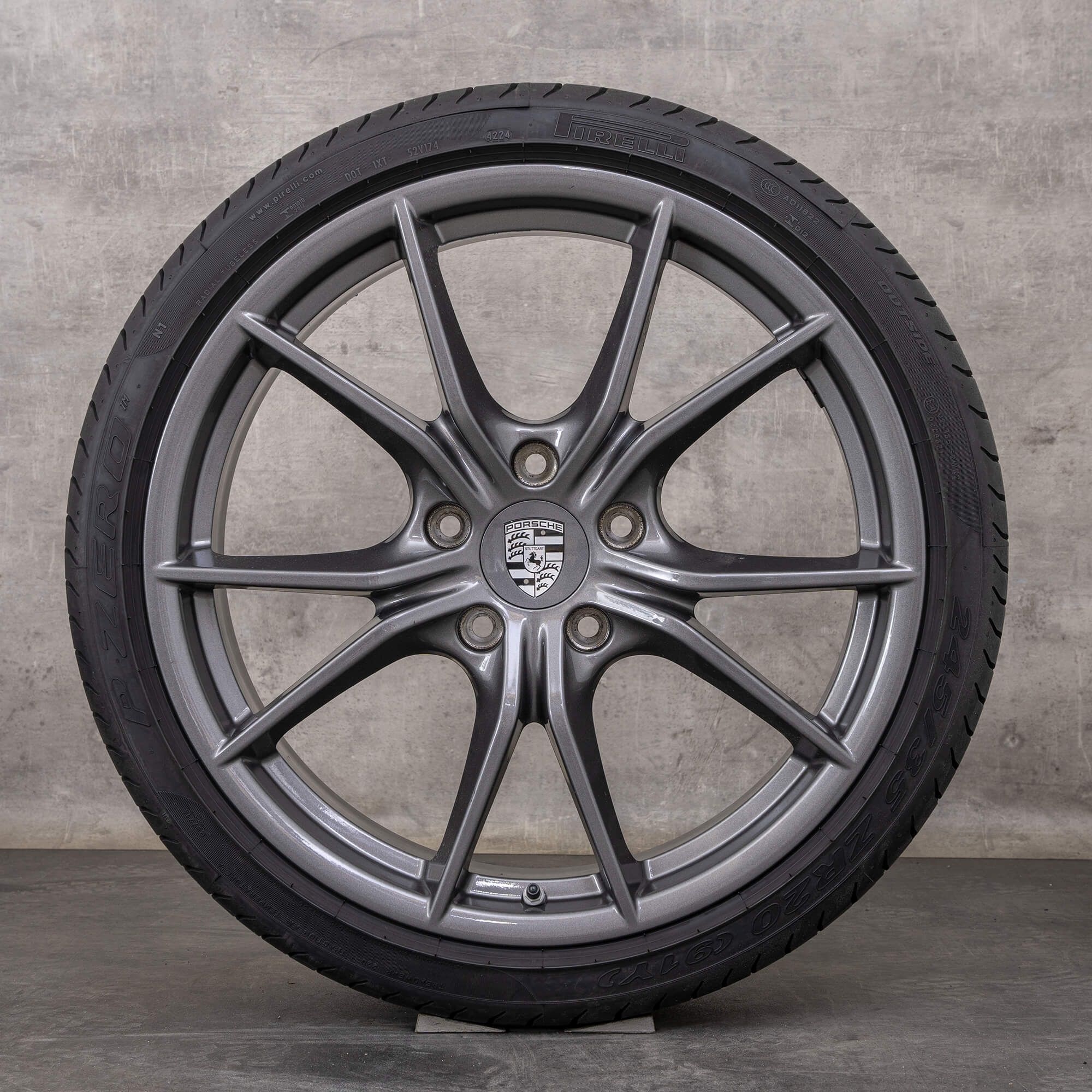 Original Porsche 991 II Felgen 20 Zoll C2 Carrera T Sommerräder 99136271000 99136276000 titan glanz