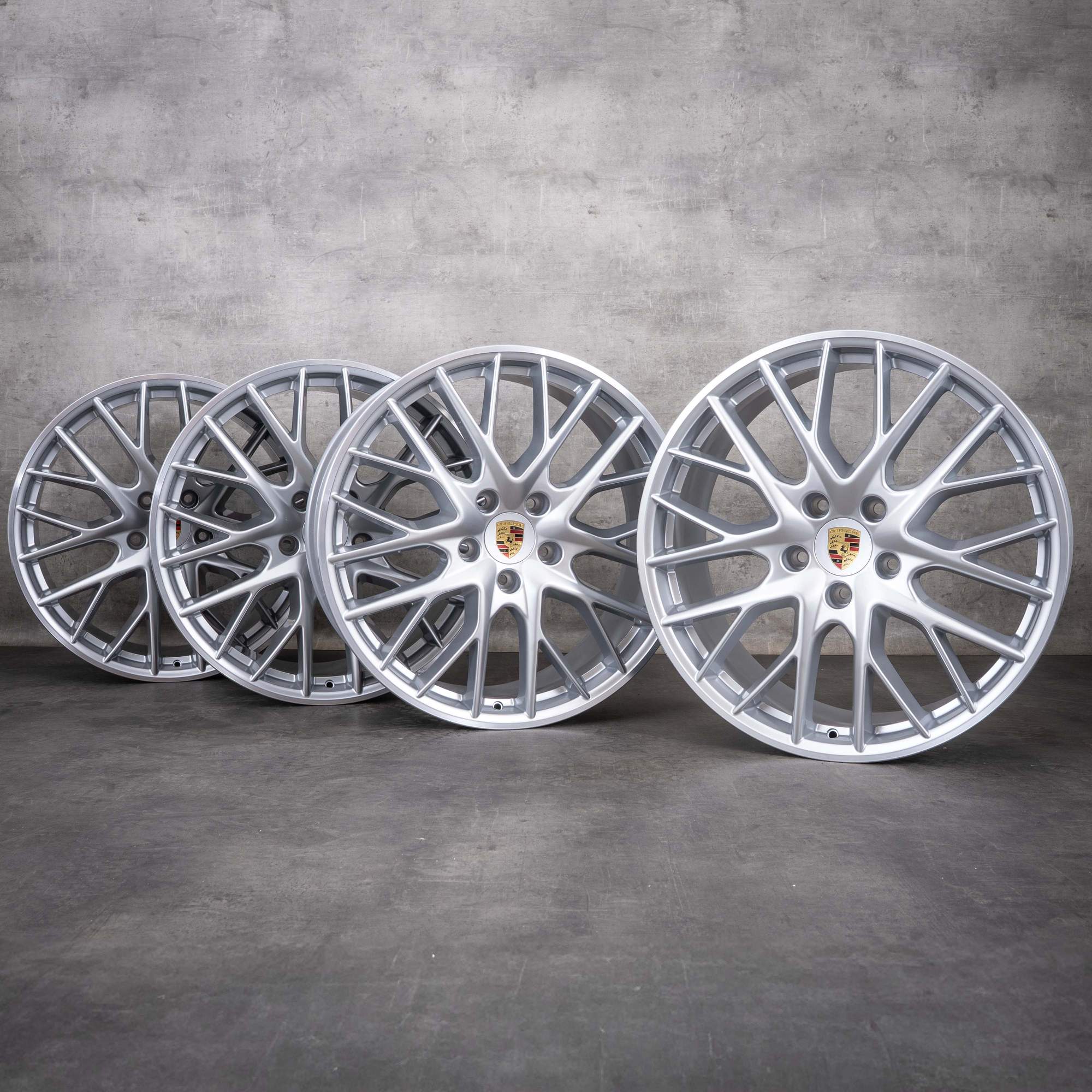 Jante originale Porsche Panamera 971 de 21 inci 971601025D 971601025K argintiu, diamantate, NOI