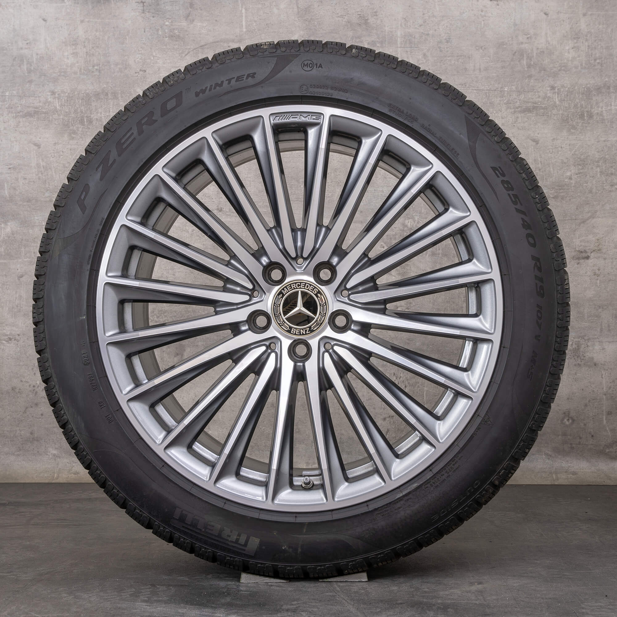Original Mercedes Benz SL 43 55 AMG Winterräder 19 Zoll R232 4Matic Felgen A2324011900 A2324012000 Titangrau glanzgedreht