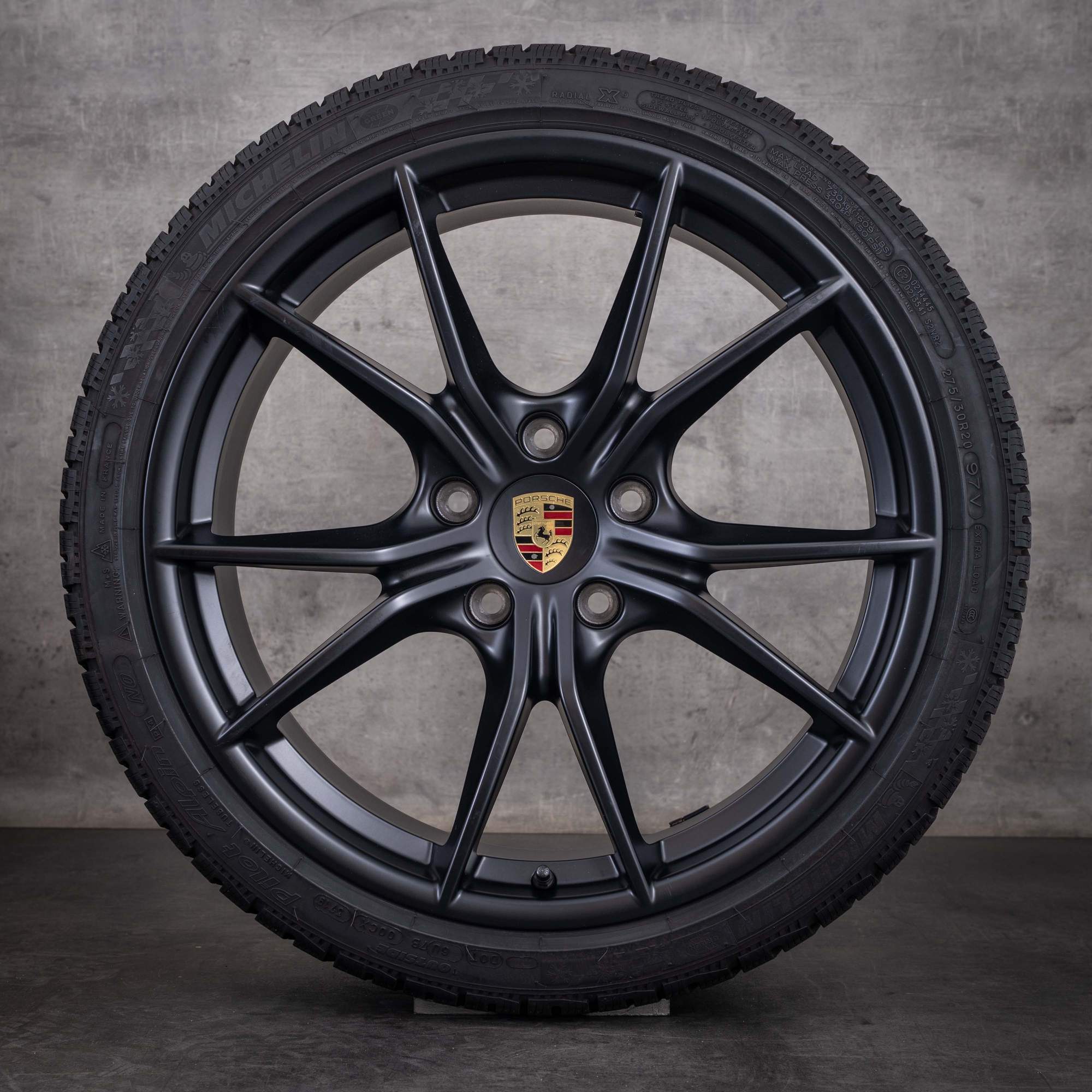 Oryginalne koła zimowe do Porsche Boxster Cayman 718 20 cali felgi 982 GT4 98204460010 matowa czerń