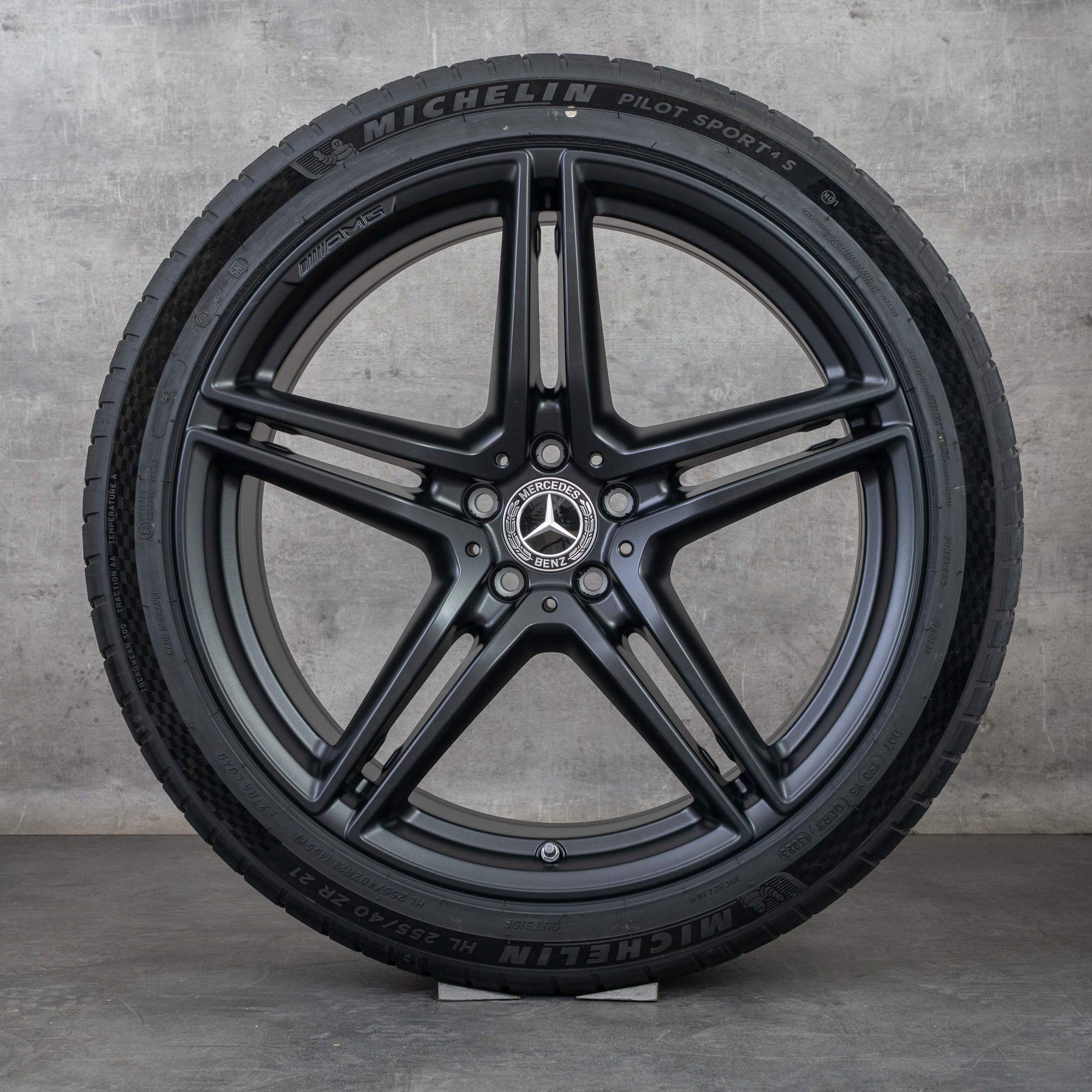 Alkuperäiset Mercedes Benz S-sarjan S63 AMG talvirenkaat 21 tuuman W223 E Performance vanteet A2234012100 A2234012200 musta matta
