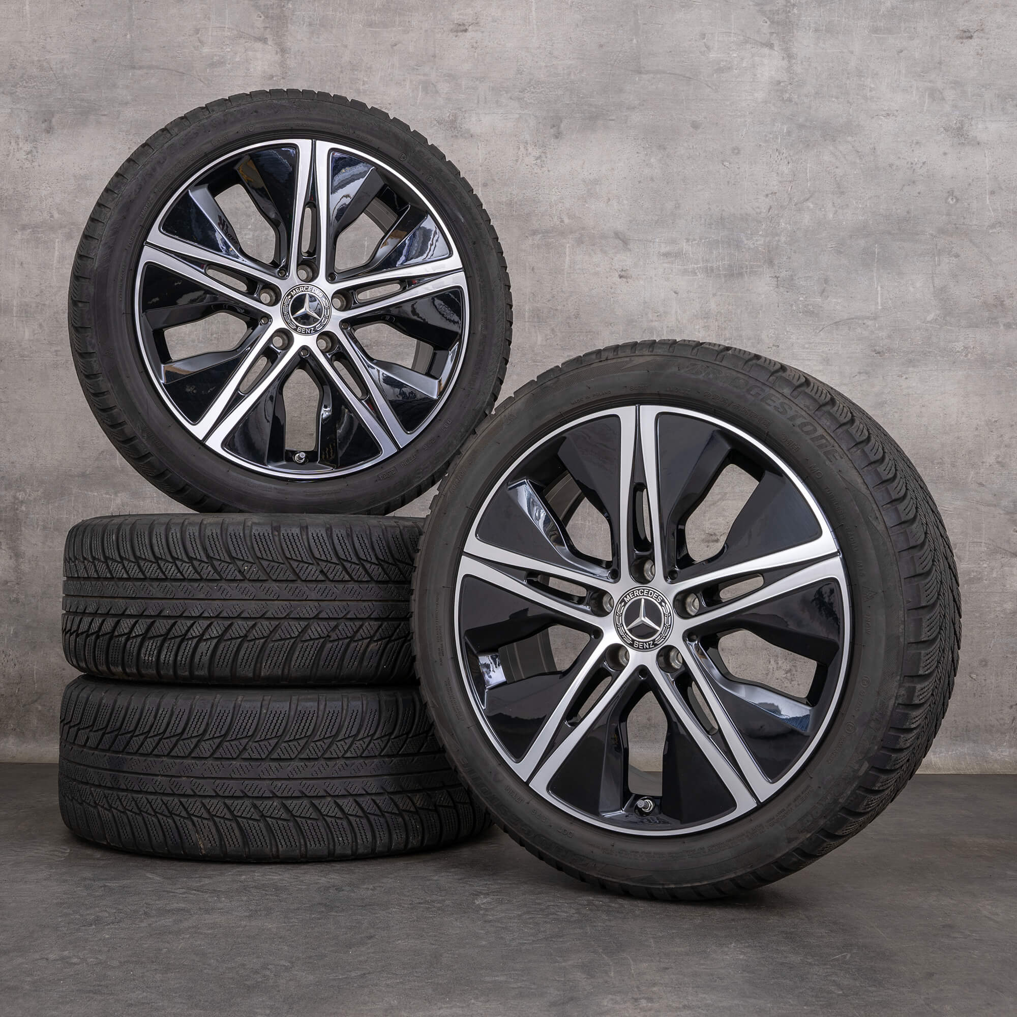 Orijinal Mercedes Benz A B Sınıfı CLA kış jant lastik 18 inç W177 V177 W247 C118 X118 jantlar A1774010500 siyah cilalı