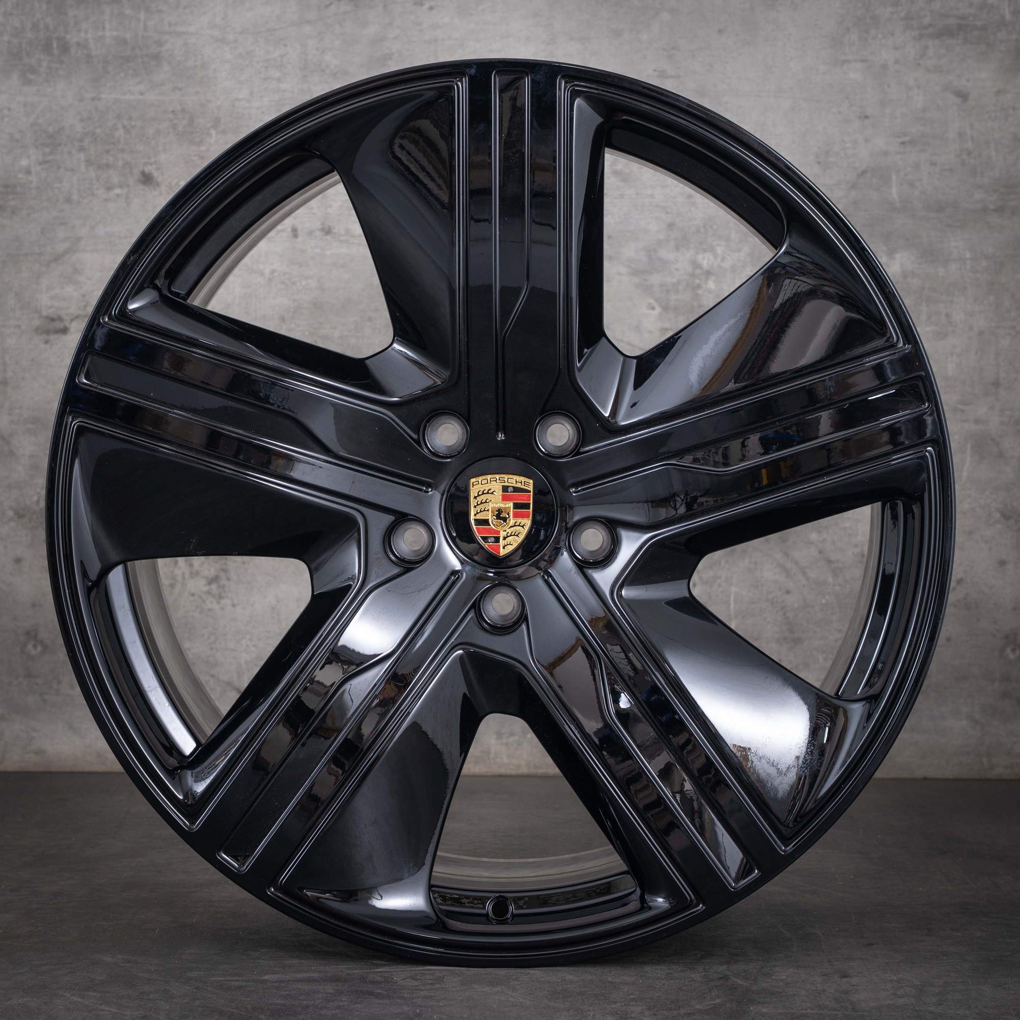 Oryginalne felgi Porsche Macan Electric 22 cale Exclusive Design 95C601025P Q 95C601025BK BL czarne błyszczące NOWE