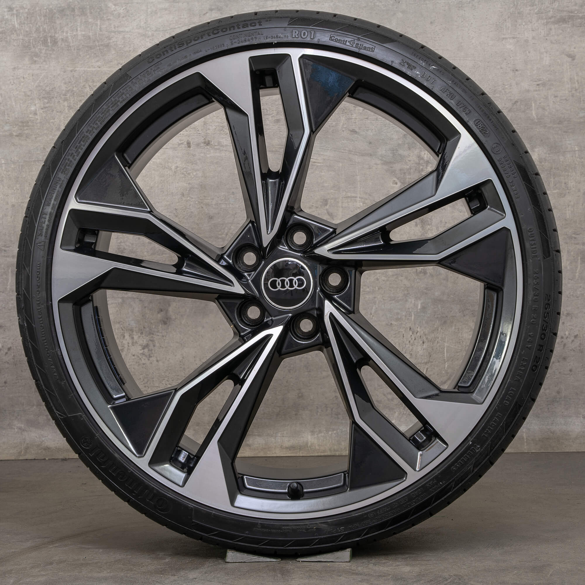 Genuine Audi A5 S5 F5 8W B9 20 pollici pneumatici estivi 8W0601025EQ cerchi nero lucido torniti