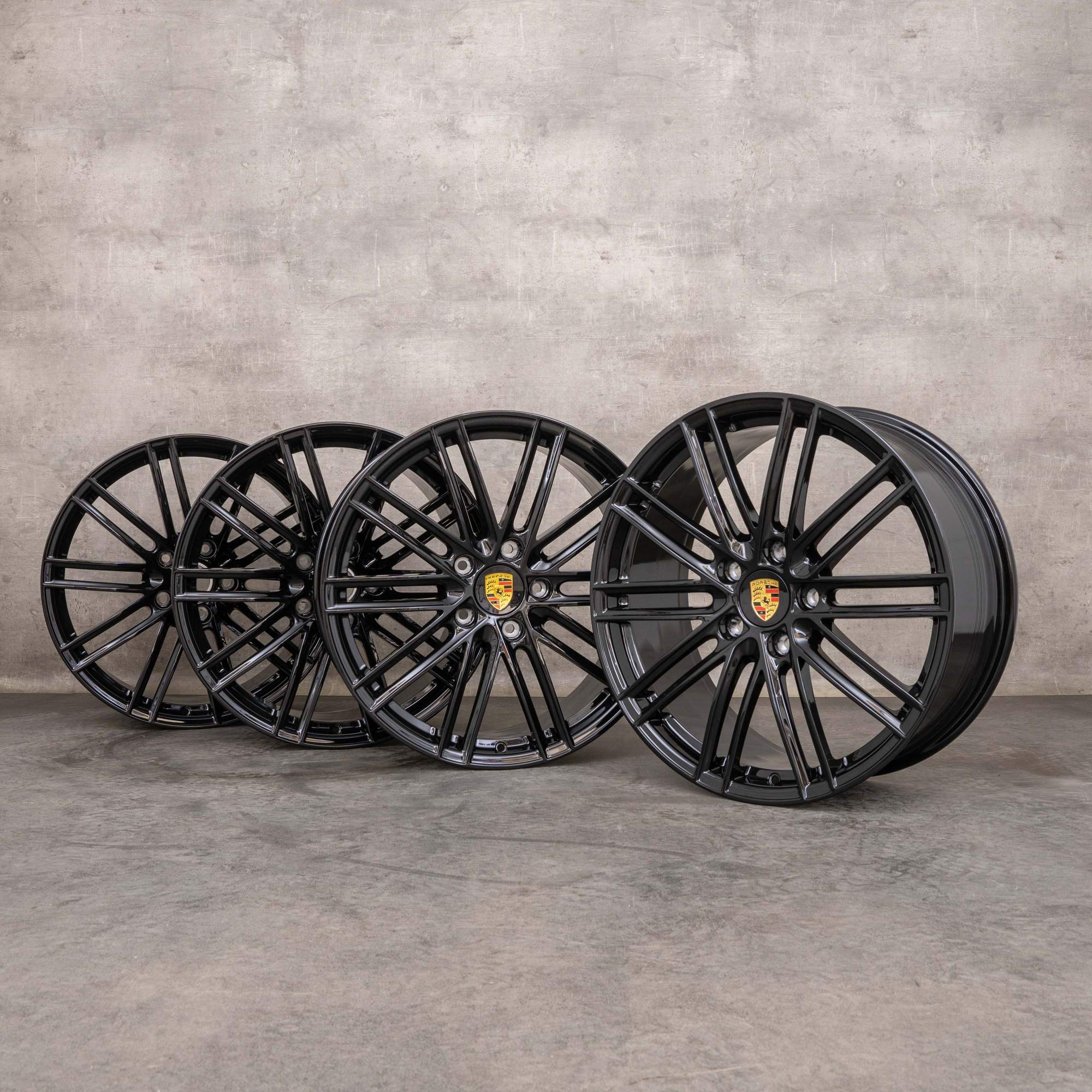 Originele Porsche Boxster Cayman 718 velgen 20 inch 982 Styling 911 Turbo 982601025F 982601025AF zwart glans NIEUW