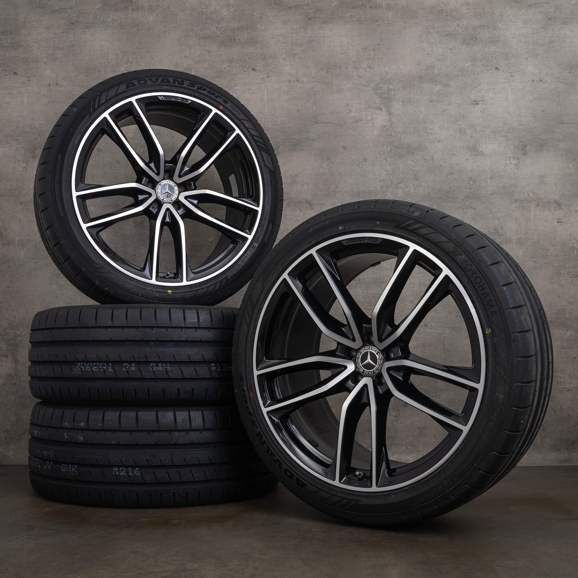 Orijinal Mercedes Benz GL GLS AMG jantlar 23 inç X167 yaz jant lastik A1674017700 A1674017800 siyah parlak tornalı