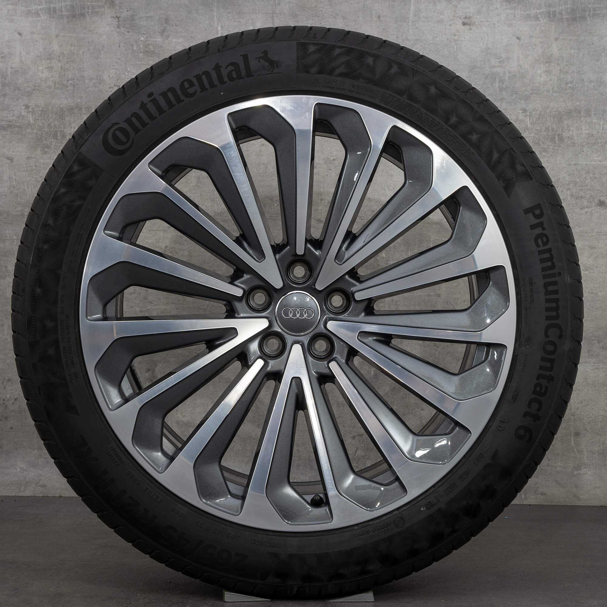 Audi 21 tommer fælge e-tron e-tron GE sommerdæk sommerhjul 4KE601025G 6,5 mm - hjul 3 af 4