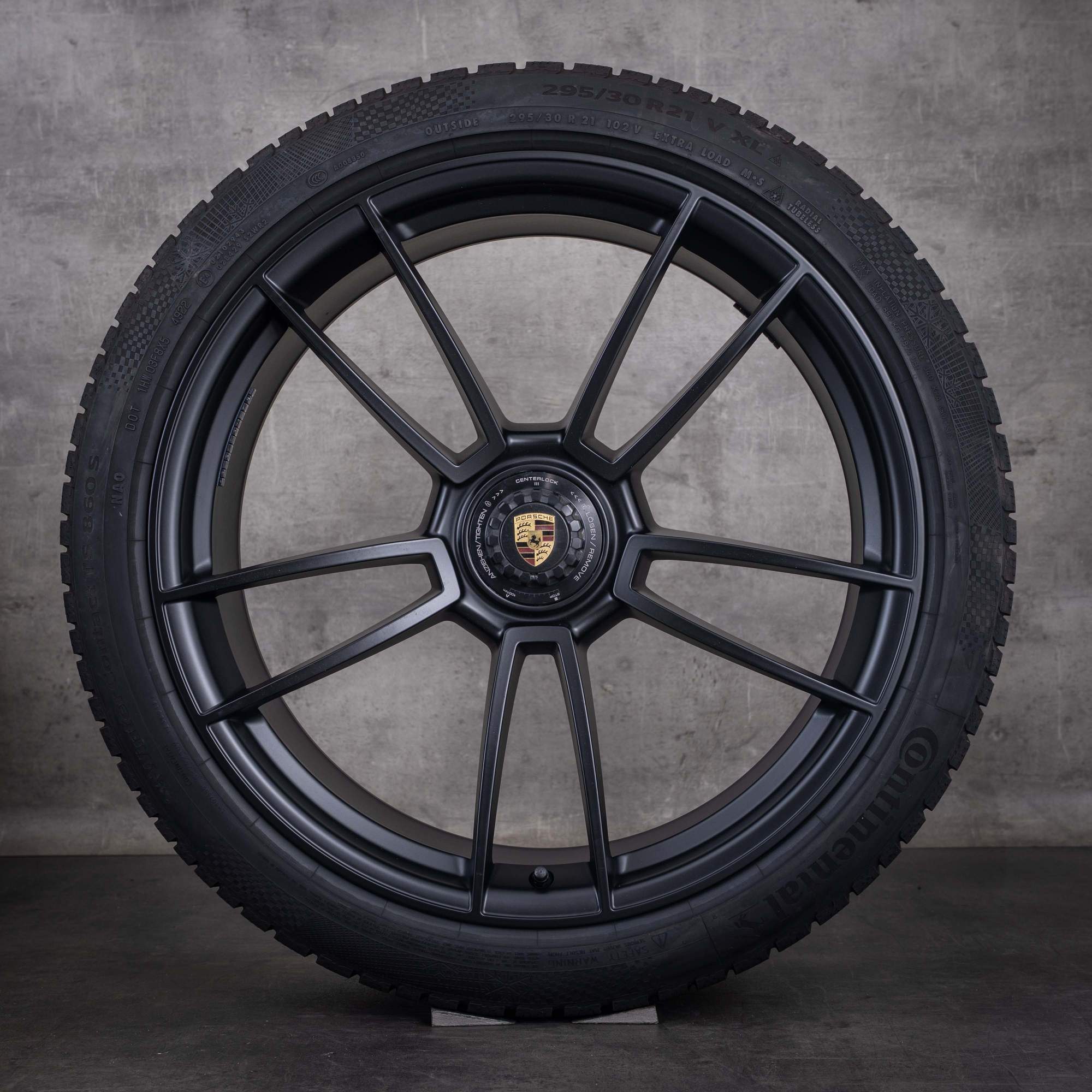 Originale Porsche 992 I vinterhjul 20 21 tommer GTS-fælge 992601025AT 992601025AC Turbo S-hjul sort mat - hjul 4 af 4