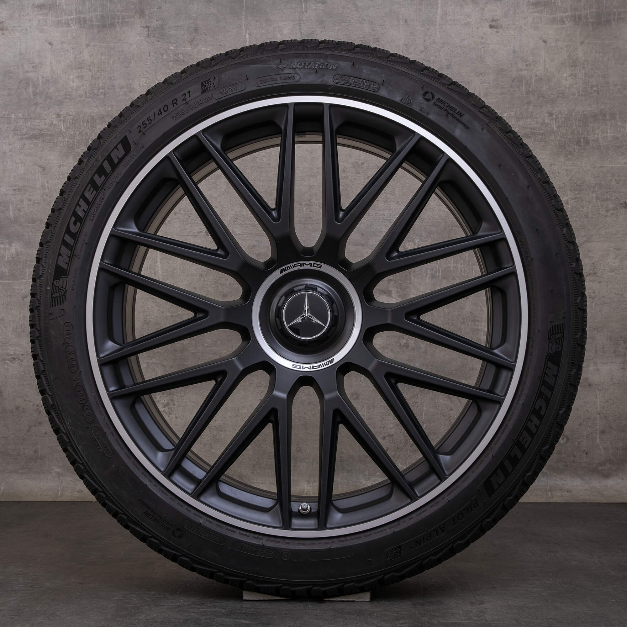 Original Mercedes Benz S-Klasse S 63 AMG E Performance Winterräder 21 Zoll V223 Felgen A2234012300 A2234012400 schwarz matt glanzgedreht