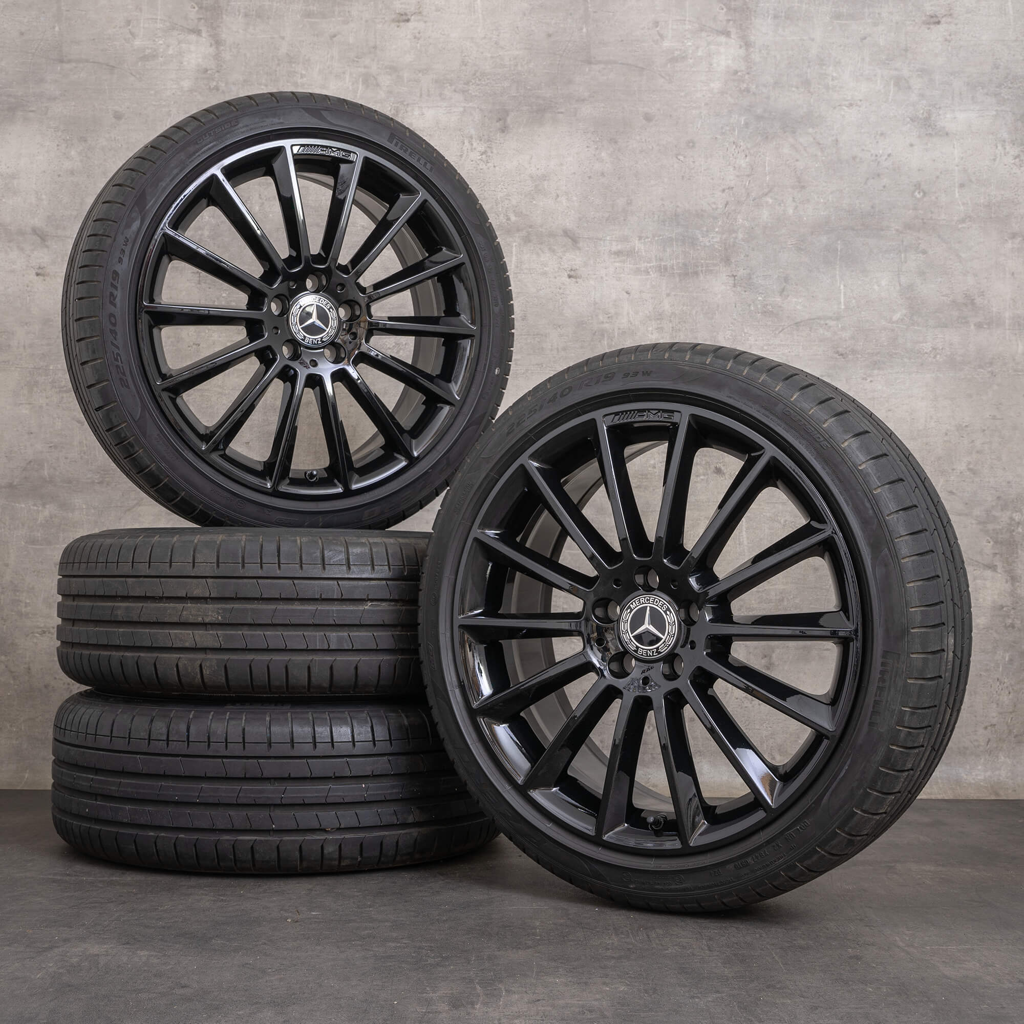 Orijinal Mercedes Benz A B Sınıfı CLA jantlar 19 inç W177 V177 W247 C118 X118 yaz jantları A1774011600 siyah parlak