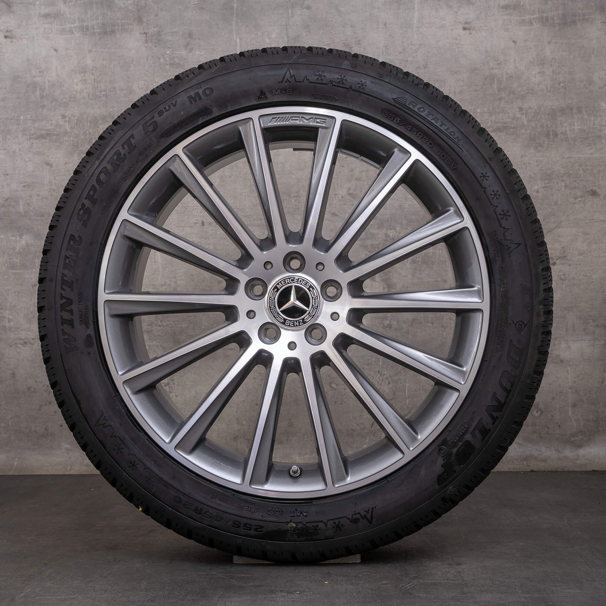 Oryginalne koła zimowe Mercedes Benz GLC AMG 20 cali X253 C253 Felgi A2534011900 himalaya szary polerowane