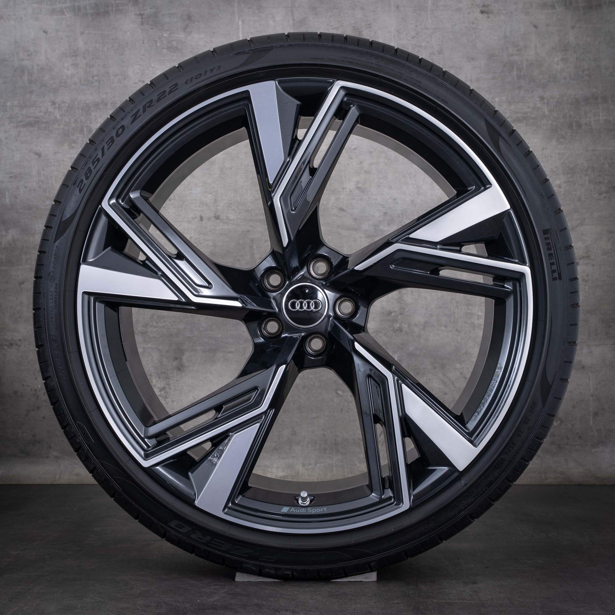 Originale Audi RS6 RS7-felger 22 tommer 4K C8 sommerhjul 4K0601025R granitt, frontpolert
