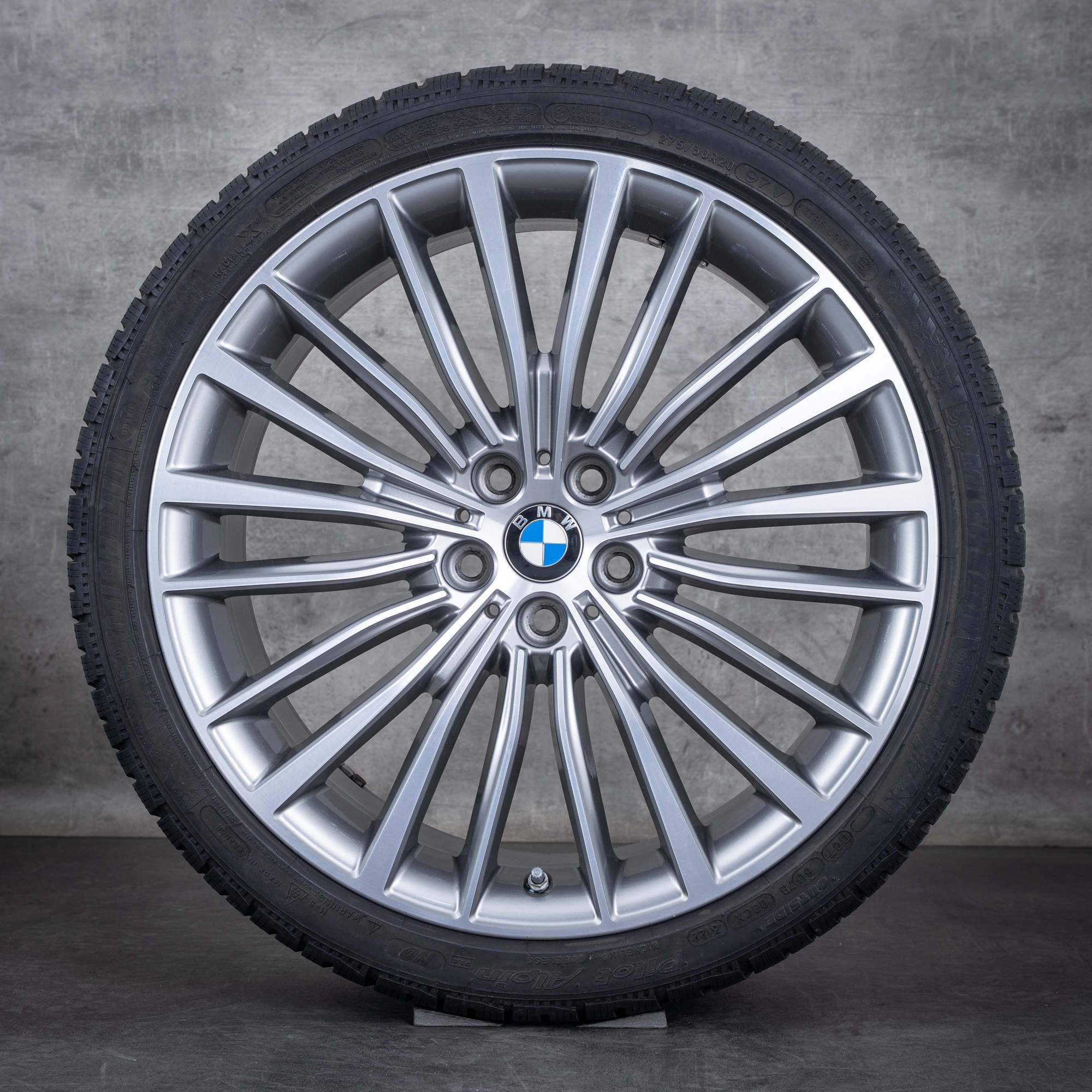 Original BMW 8er Winterräder 20 Zoll G14 G15 G16 Felgen Styling 700 6884204 6884205 ferric grey glanzgedreht
