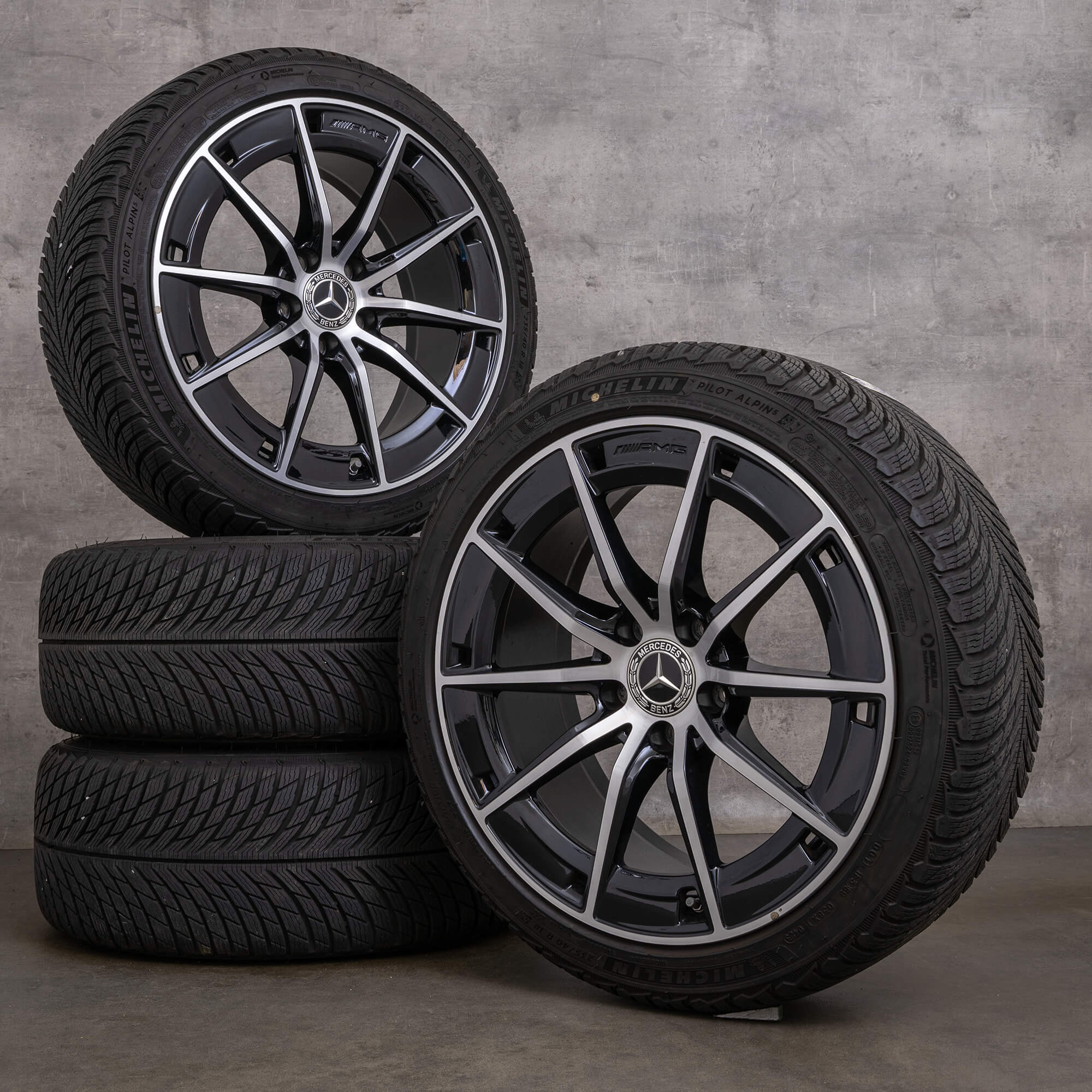 Original Mercedes Benz Classe A A35 AMG roues d'hiver 18 pouces W177 V177 jantes A1774014300 noir brillant