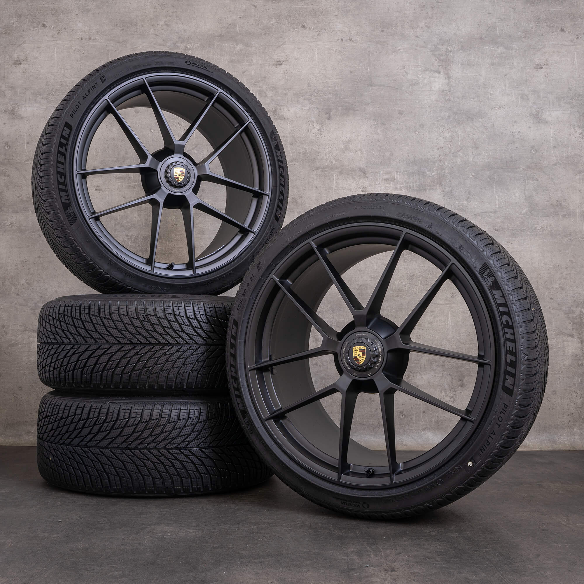 Originales Porsche 911 Carrera GTS ruedas de invierno 20 pulgadas 992.2 II llantas 992601025BT 992601025FD negro mate NUEVO