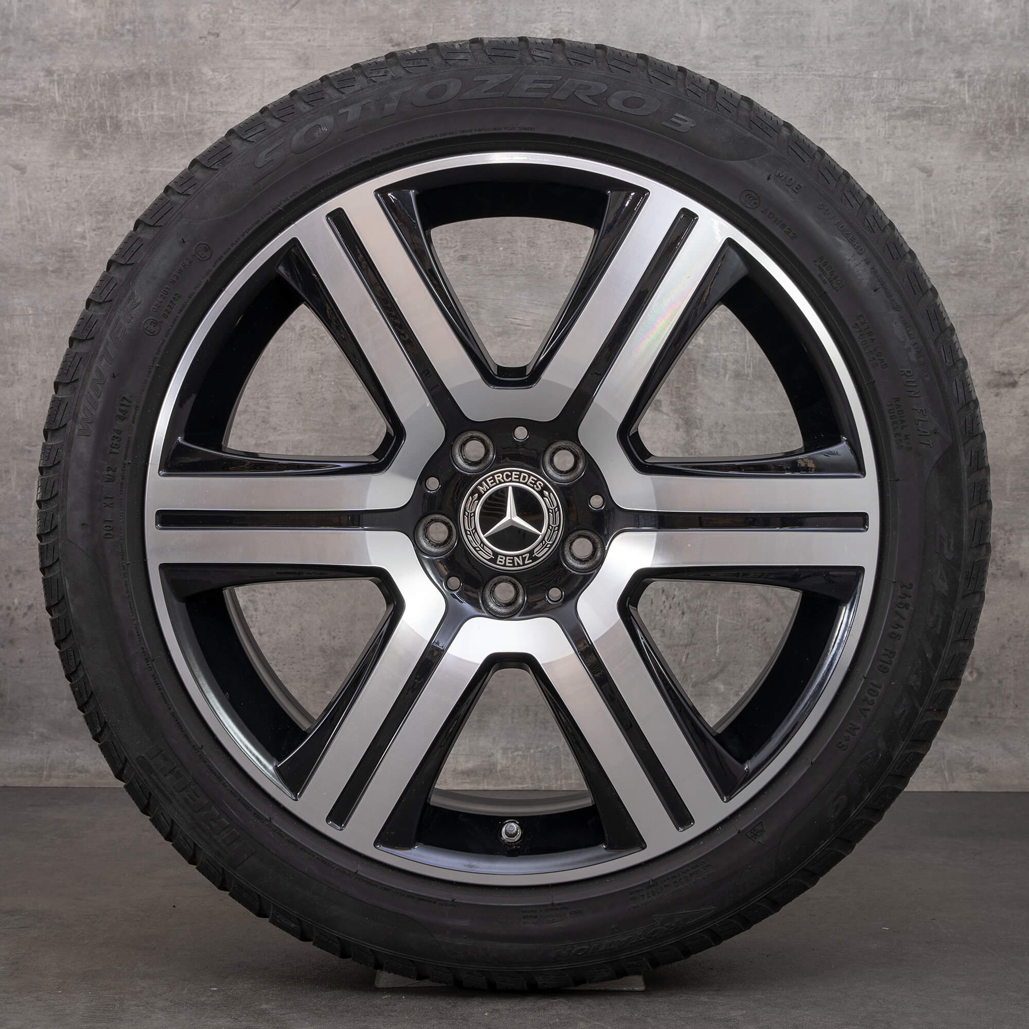Originální zimni alu kola Mercedes Benz E-Class All Terrain 19" X213 disky A2534011600 černé lesklé soustružené