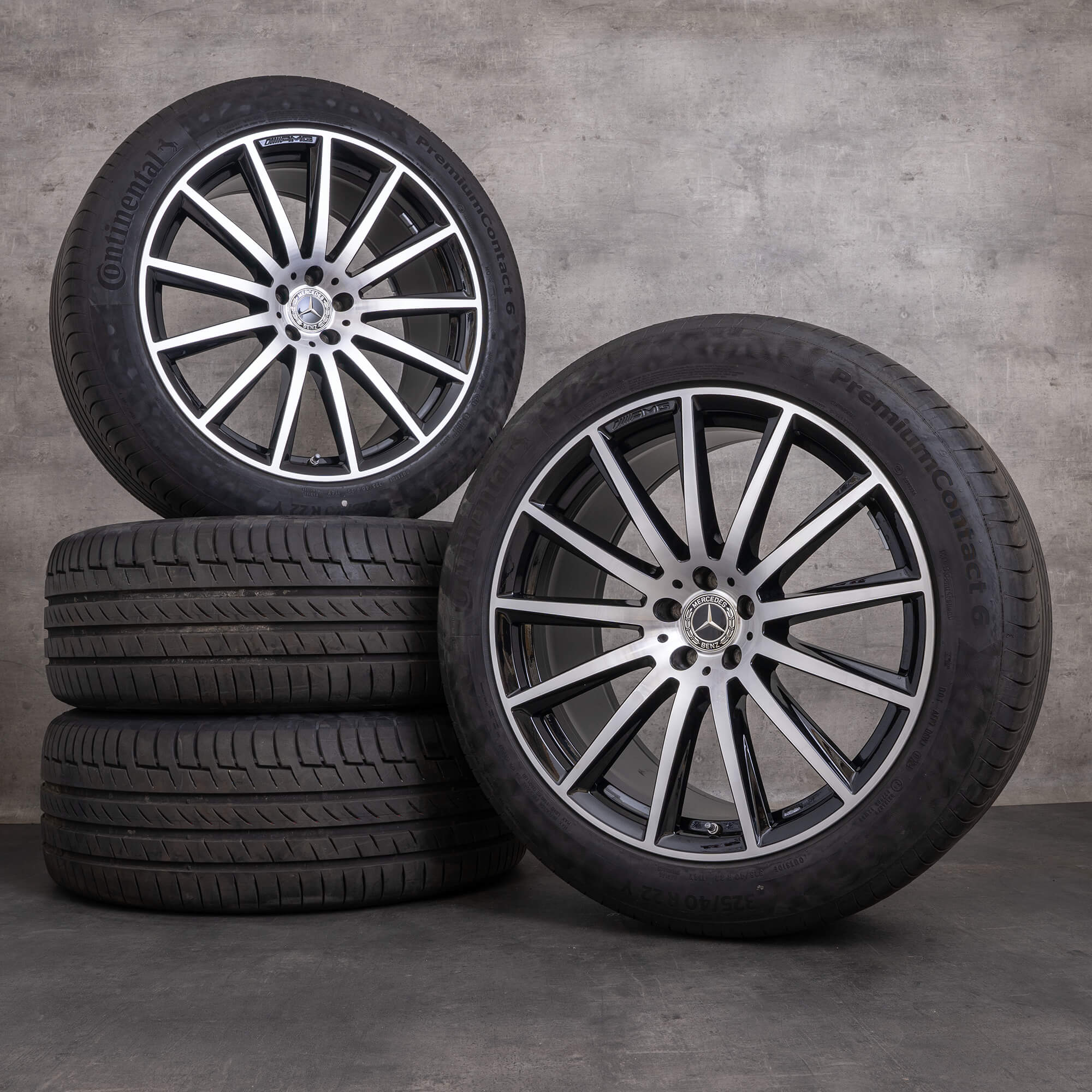 Original Mercedes Benz GLS AMG Felgen 22 Zoll X167 Sommerräder A1674017500 A1674017600 schwarz glanzgedreht