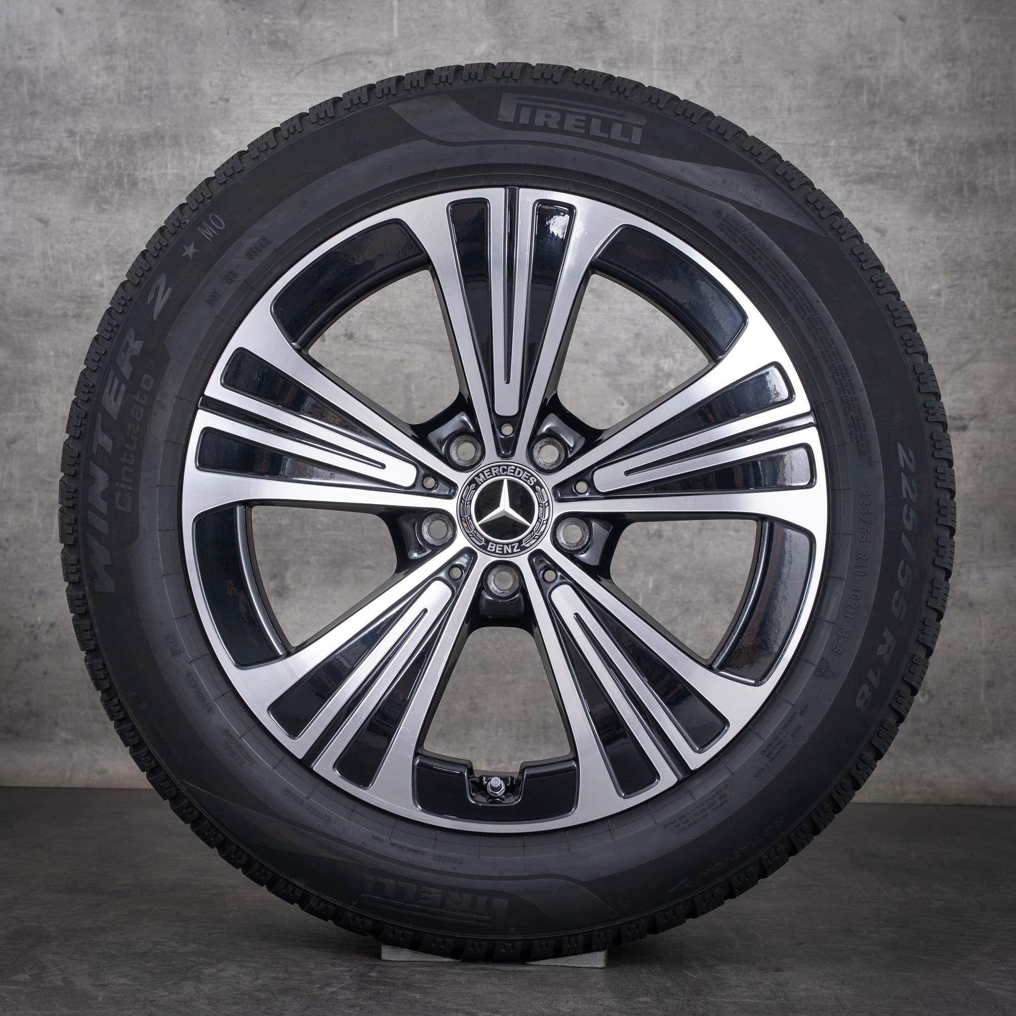 Original Mercedes Benz E-Klasse Winterräder 18 Zoll W214 S214 Felgen A2144012200 schwarz glanzgedreht