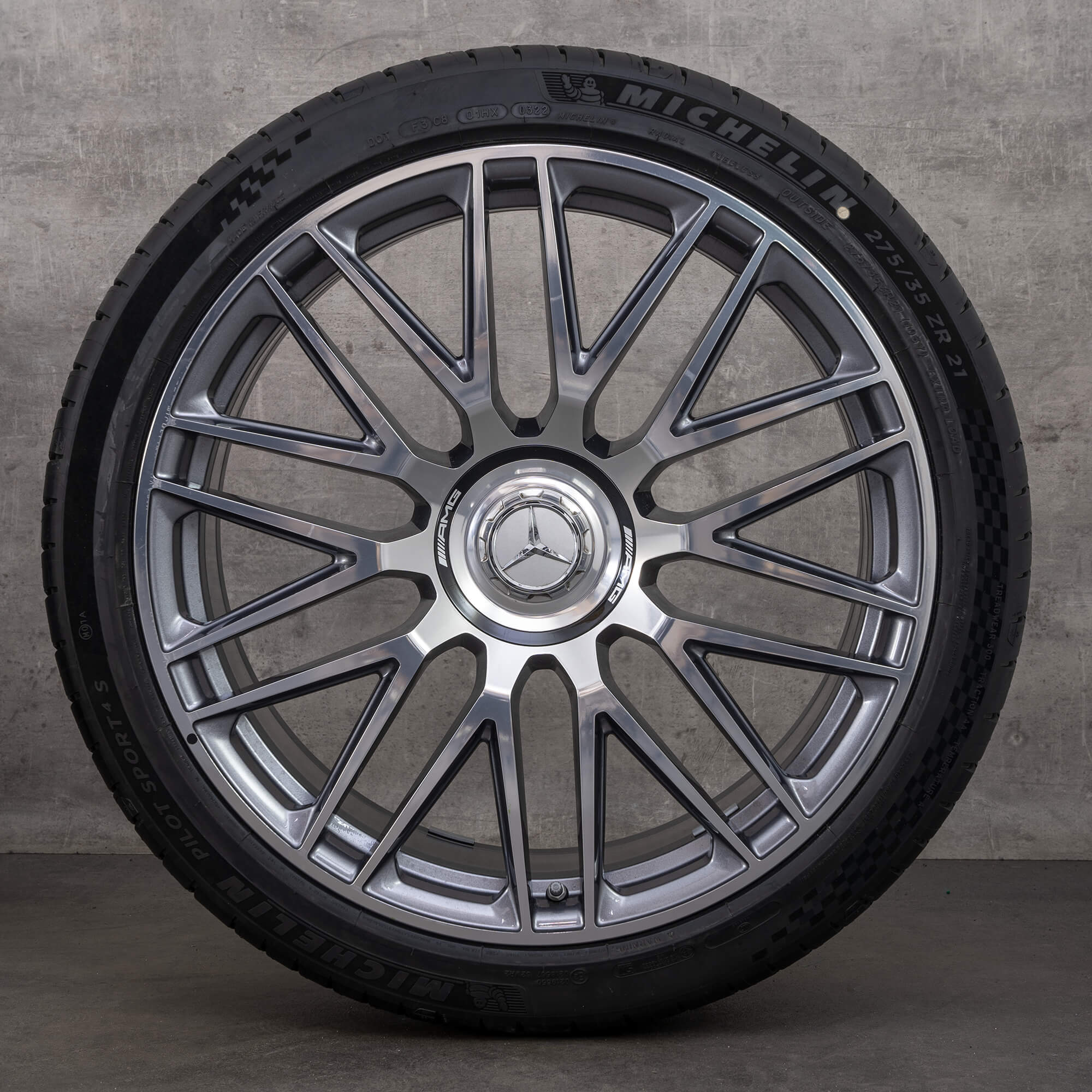 Oryginalne koła zimowe Mercedes-Benz SL AMG 21 cali felgi R232 nr kat. A2324012900 A2324013000 himalaya grey diamond cut NOWE