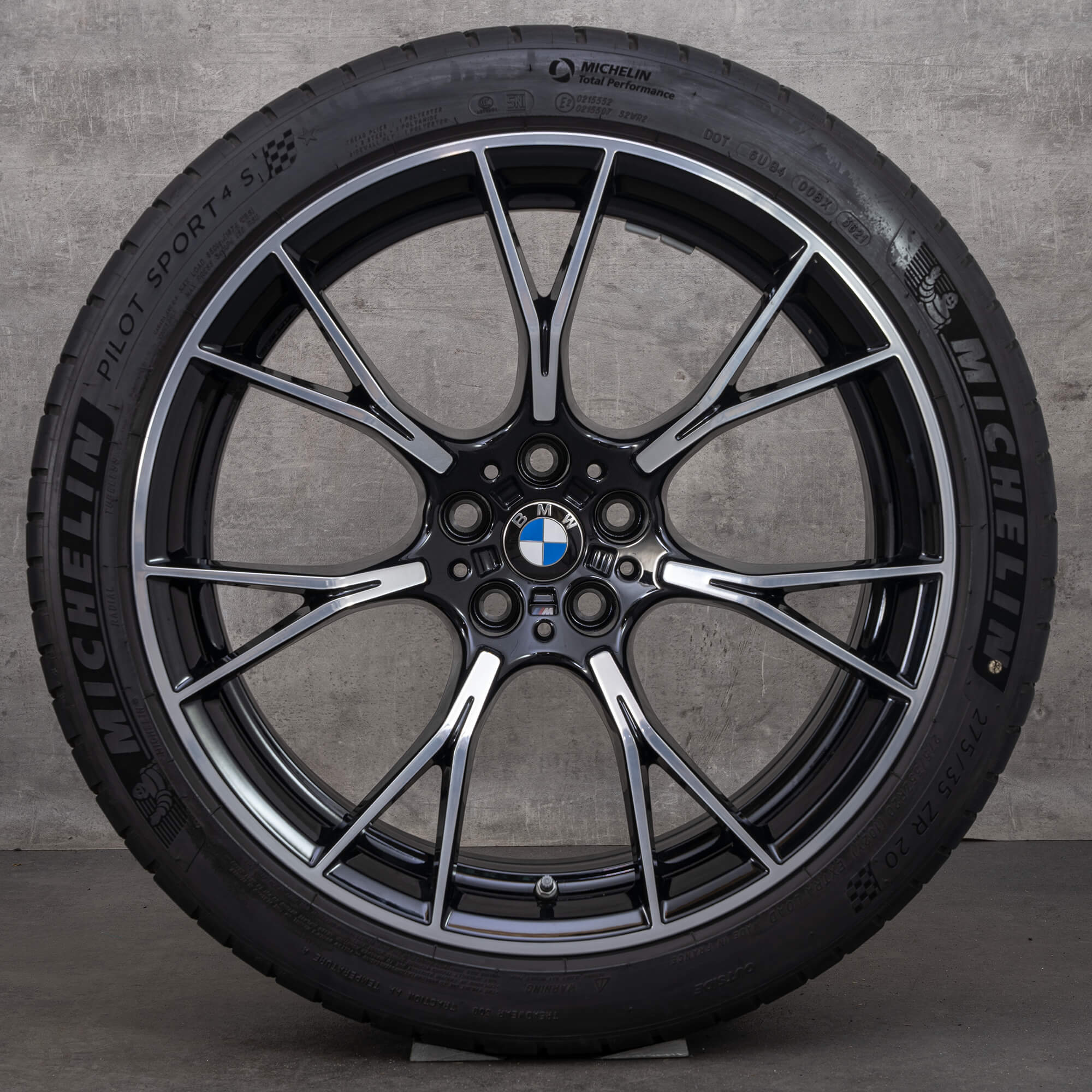 Jantes BMW M5 M8 originais de 20 polegadas F90 F91 F92 F93 jantes verão estilo 789 M 8073849 8073850 preto brilhante torneado