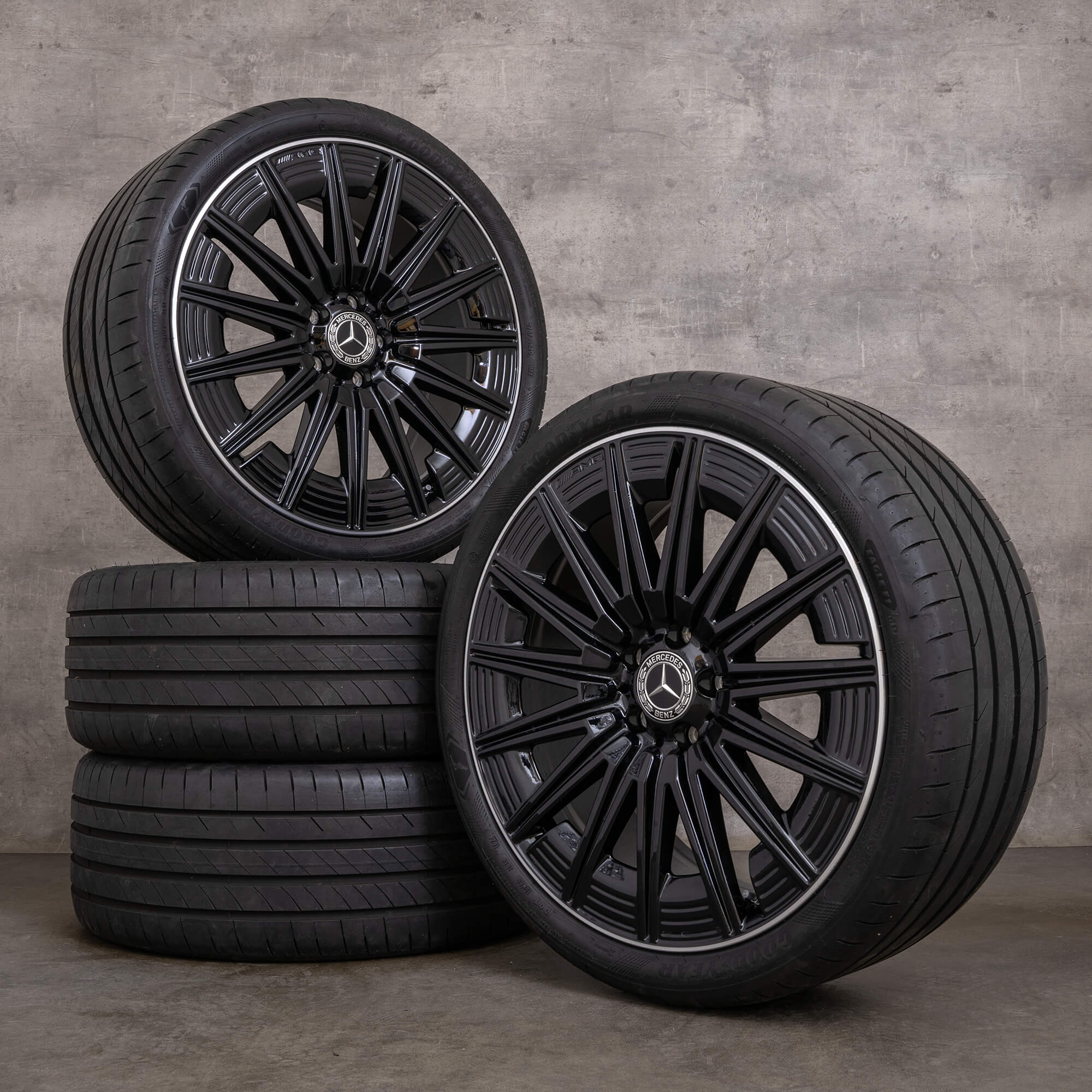 Original Mercedes Benz CLE AMG Felgen 20 Zoll C236 Sommerräder A2364012300 A2364012400 schwarz glanzgedreht