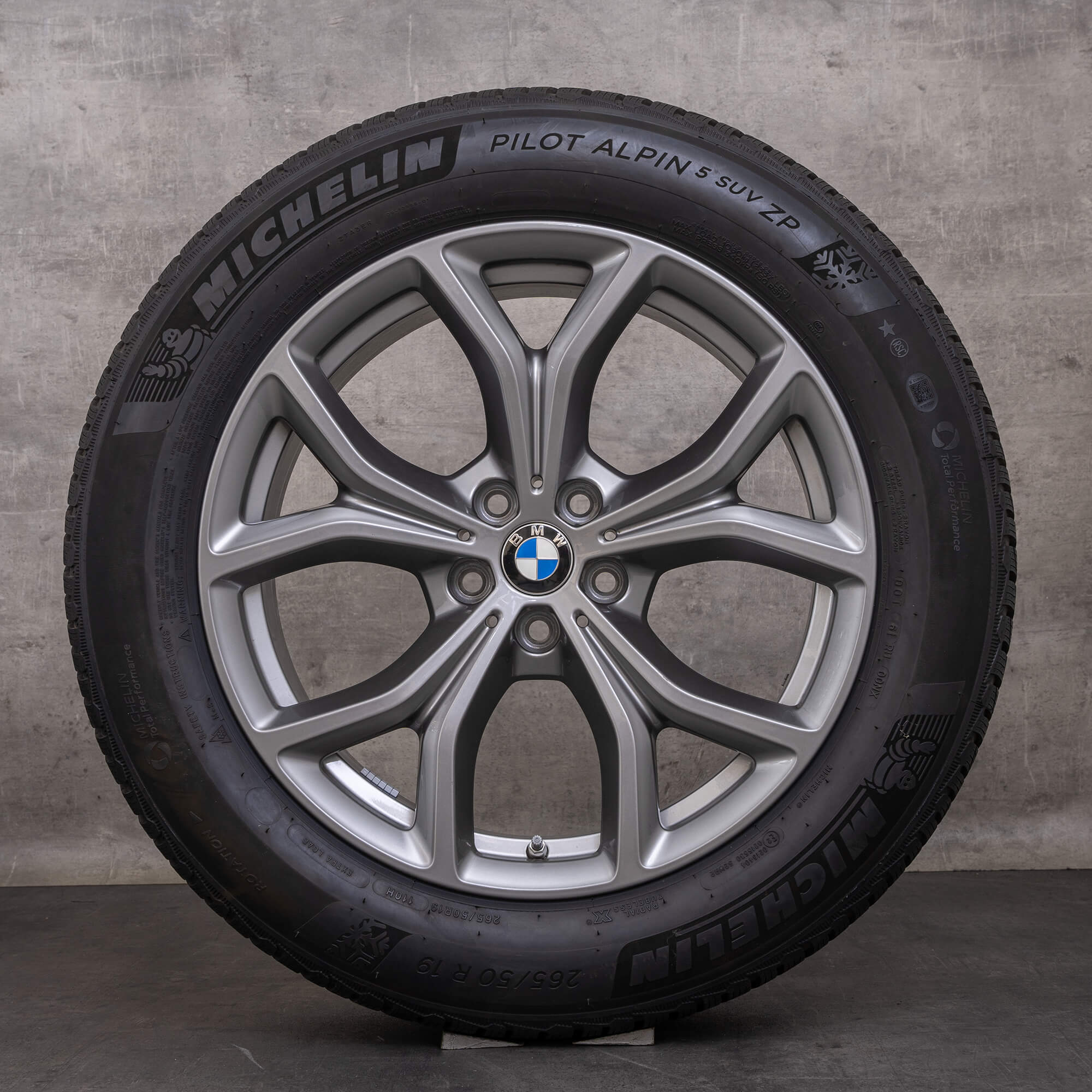 Original zimní pneu s disky BMW X5 X6 19" G05 G06 ráfky na auto styling 735 6883752 ferric grey