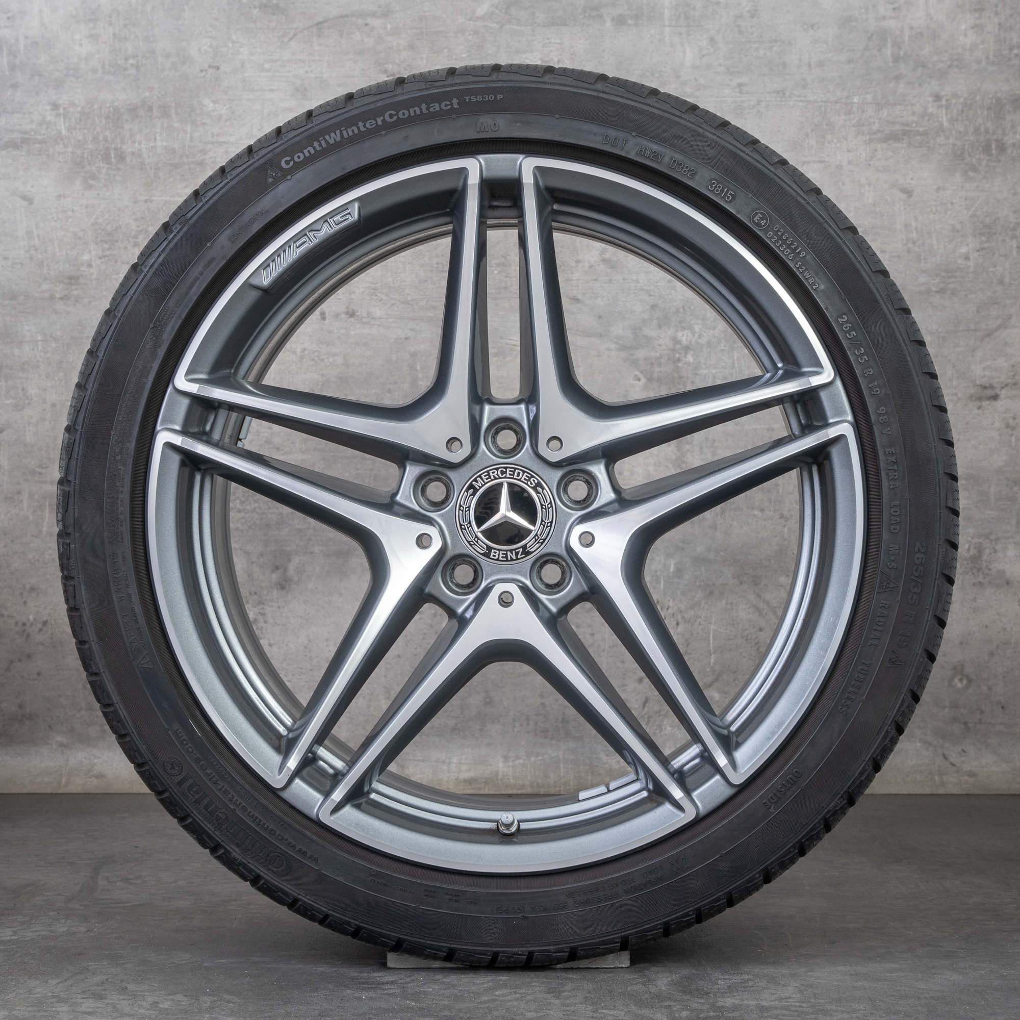 Originalní letní kola Mercedes Benz Třídy C C63 & S AMG 19" W205 S205 A2054011900 A2054012000 himalaya šedá lesklá soustružená