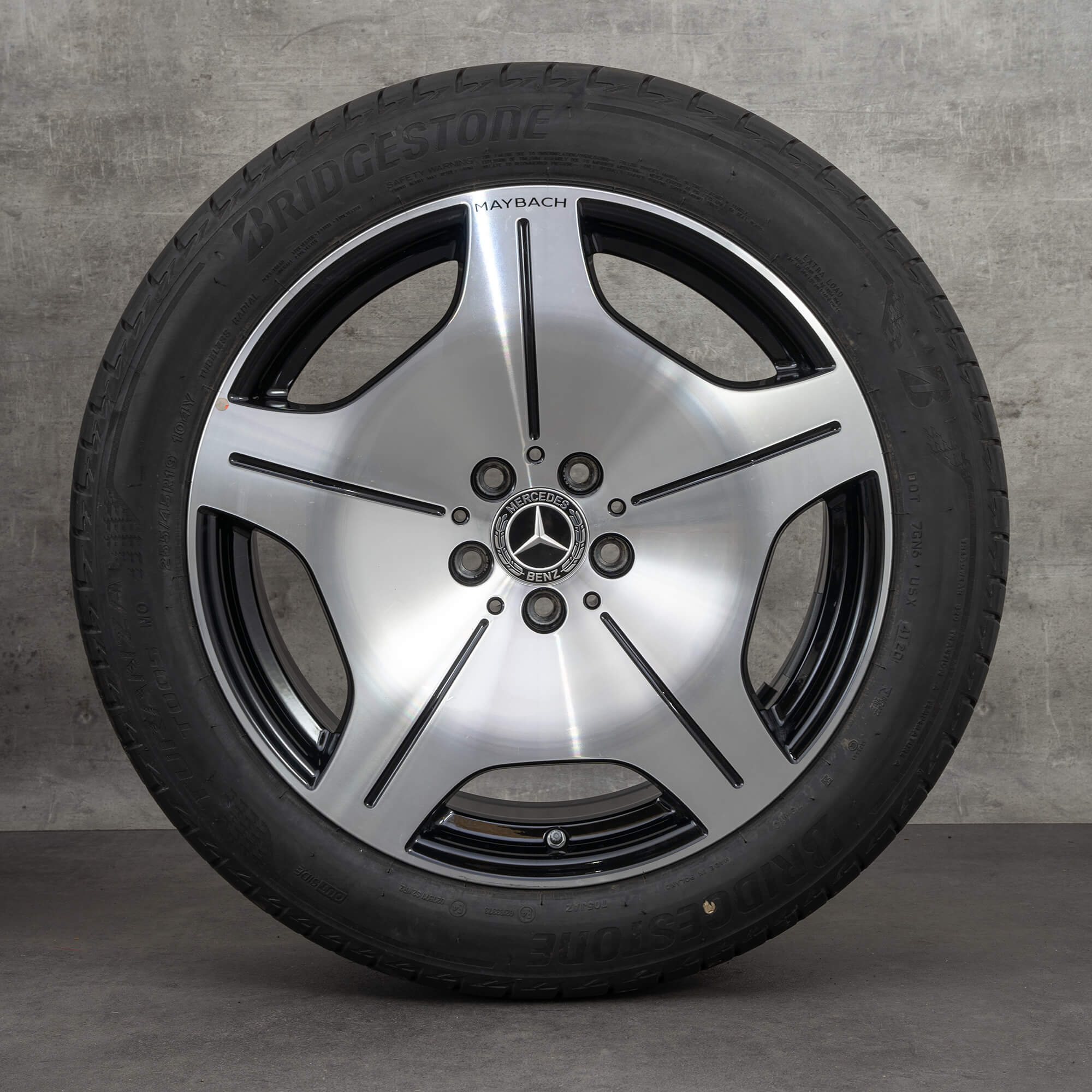 Llantas originales Mercedes Maybach Clase S 19 pulgadas Z223 W223 llantas de verano A2234016900 negro brillante torneado NUEVO