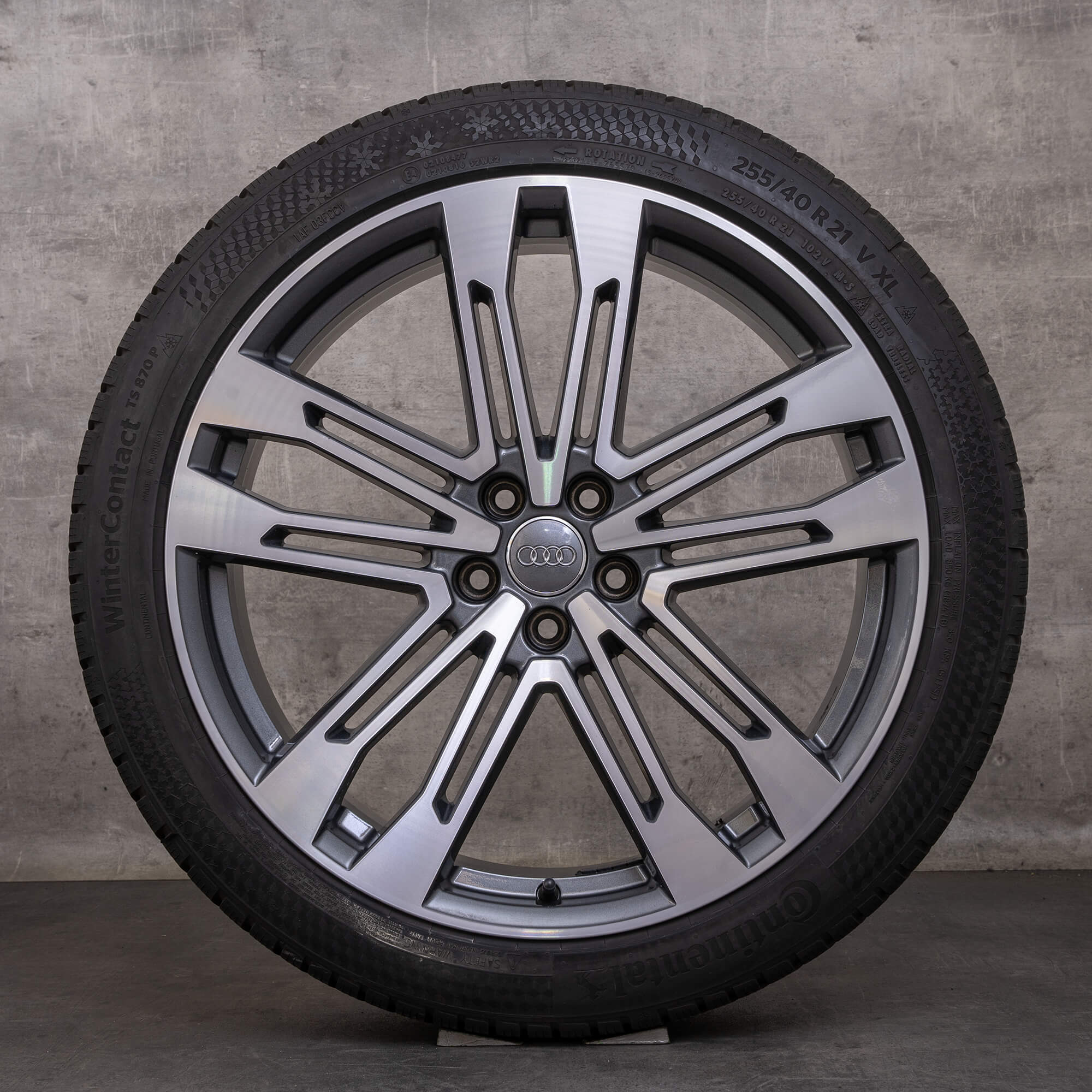 Originale Audi Q5 SQ5 vinterhjul 21 tommers FY felger 80A601025AC titanpolert