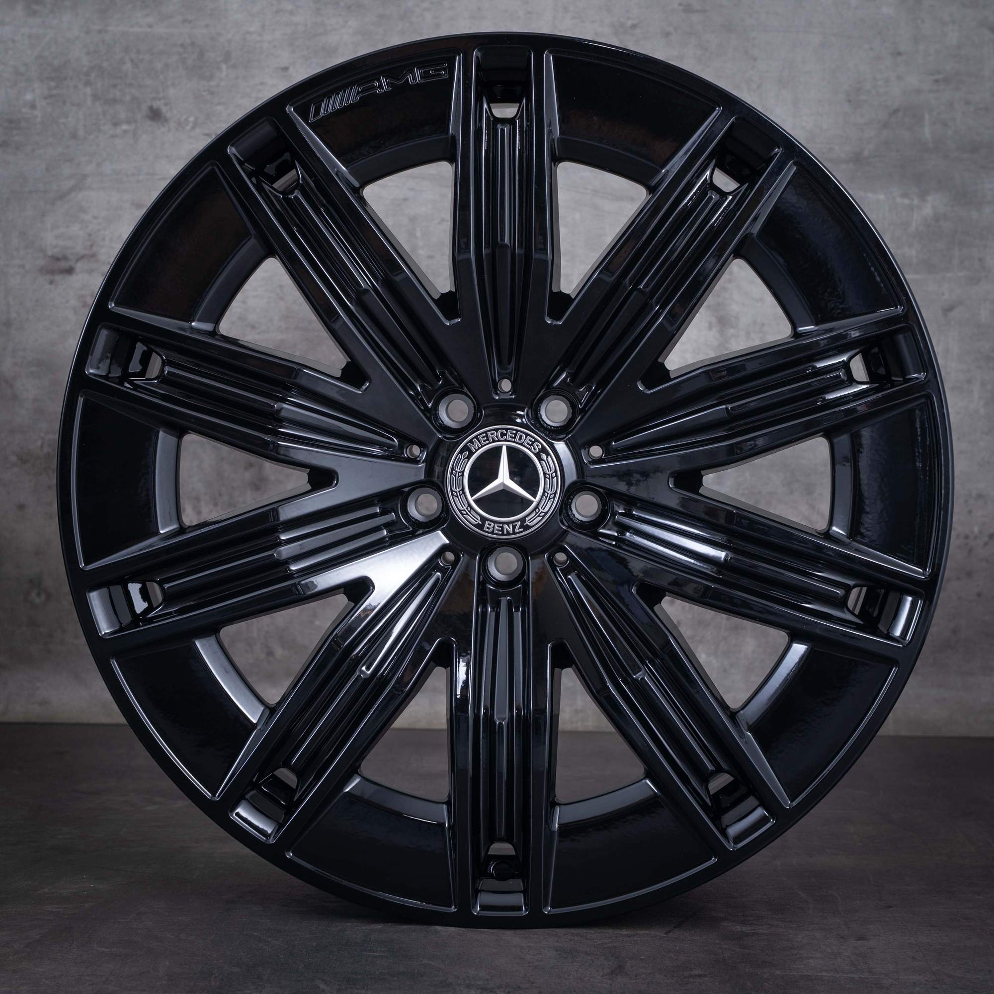 Original Mercedes Benz EQE AMG Felgen 21 Zoll SUV X294 A2944011200 schwarz glanz