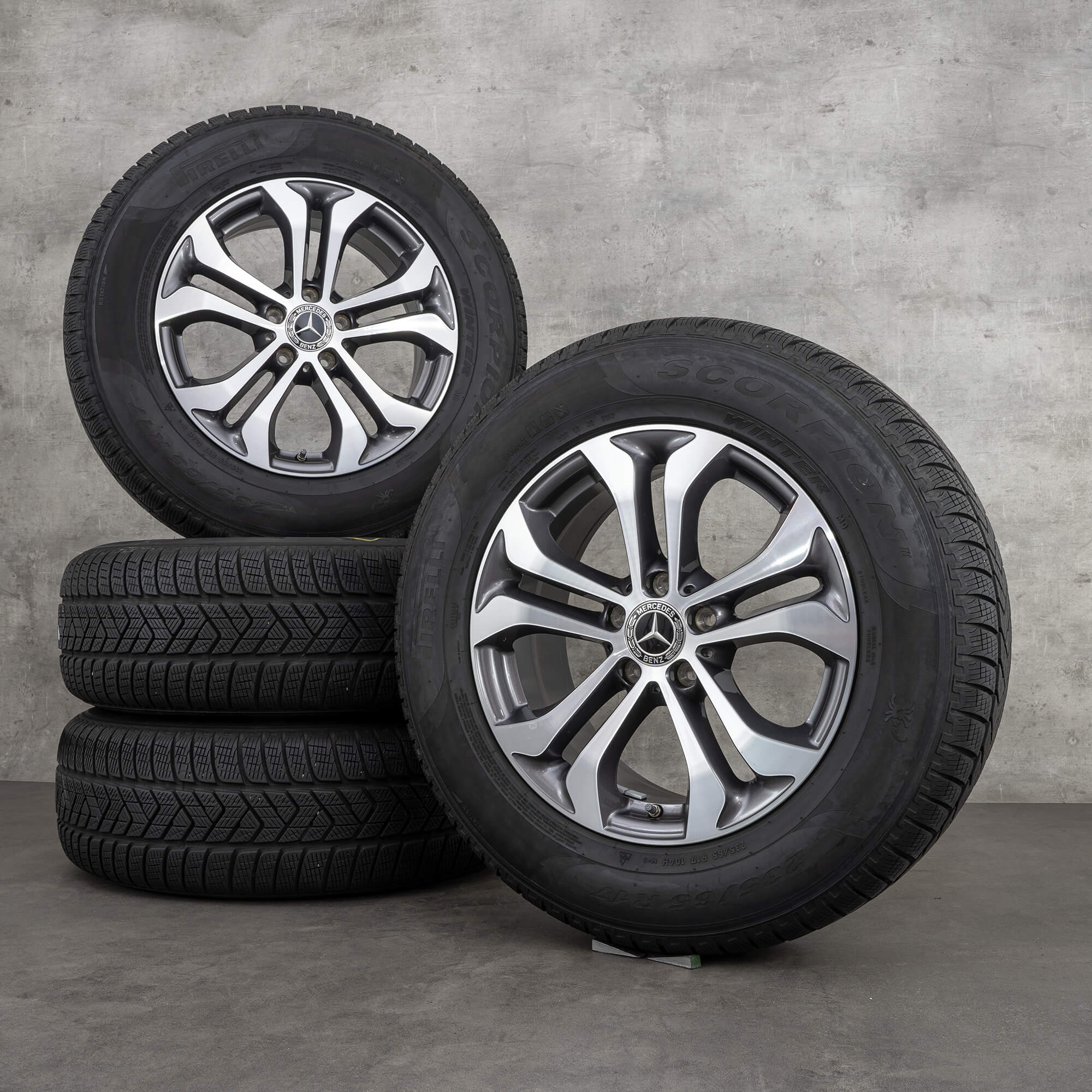Llantas de invierno originales Mercedes Benz GLC 17 pulgadas X253 A2534010600 gris himalaya torneado brillante