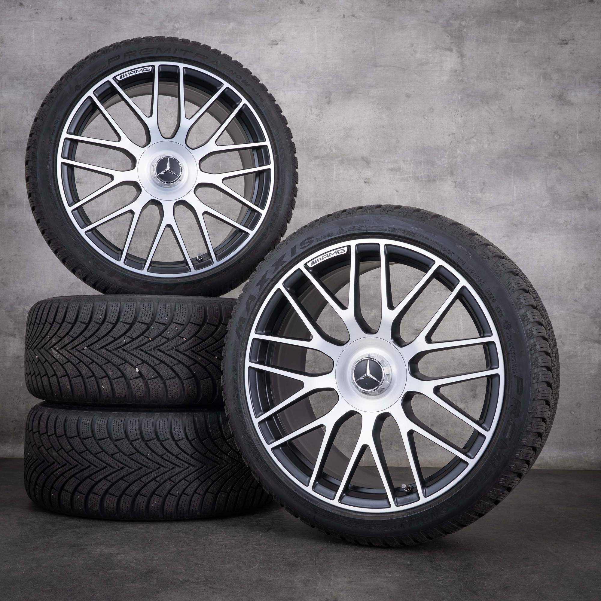 OEM Mercedes Benz C-Class C63 & S AMG rims 19 inch W205 S205 summer wheels A2054011700 A2054011800 black matt polisched NEW