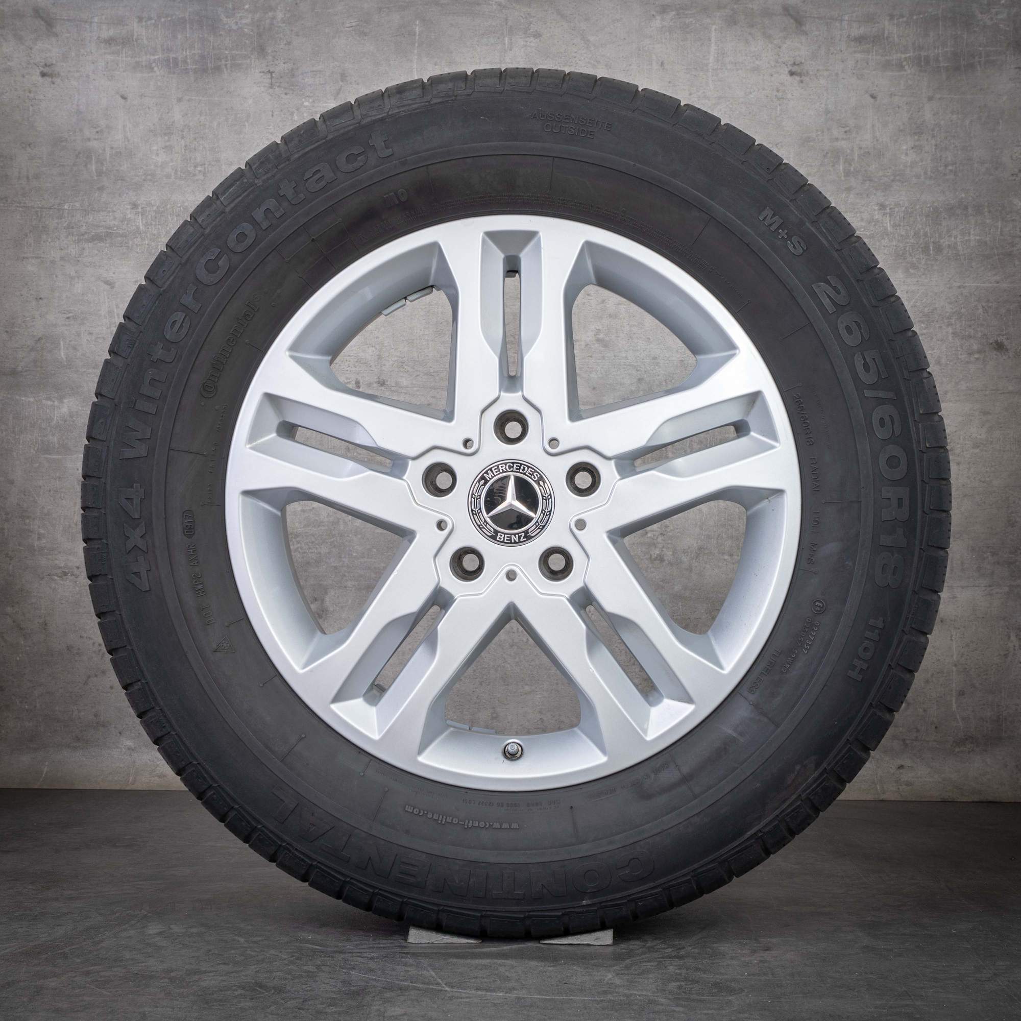 Alkuperäiset Mercedes Benz G-sarjan talvirenkaat 18 tuuman W463 G350 G400 G500 vanteet A4634012502 hopea kiiltävä