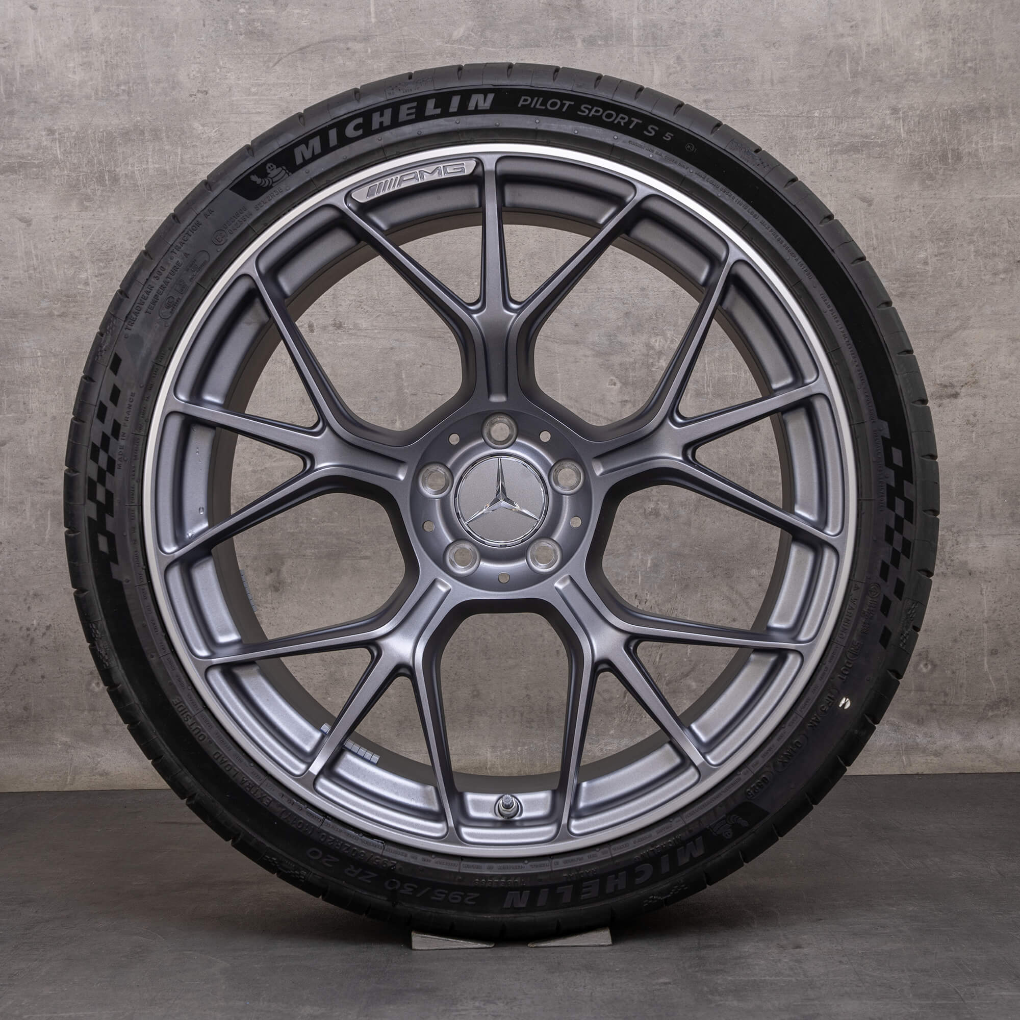 Original Mercedes Benz CLE 53 AMG 4Matic Felgen 20 Zoll C236 A236 Sommerräder A2364013100 A2364013200 himalaya grey matt glanzgedreht NEU