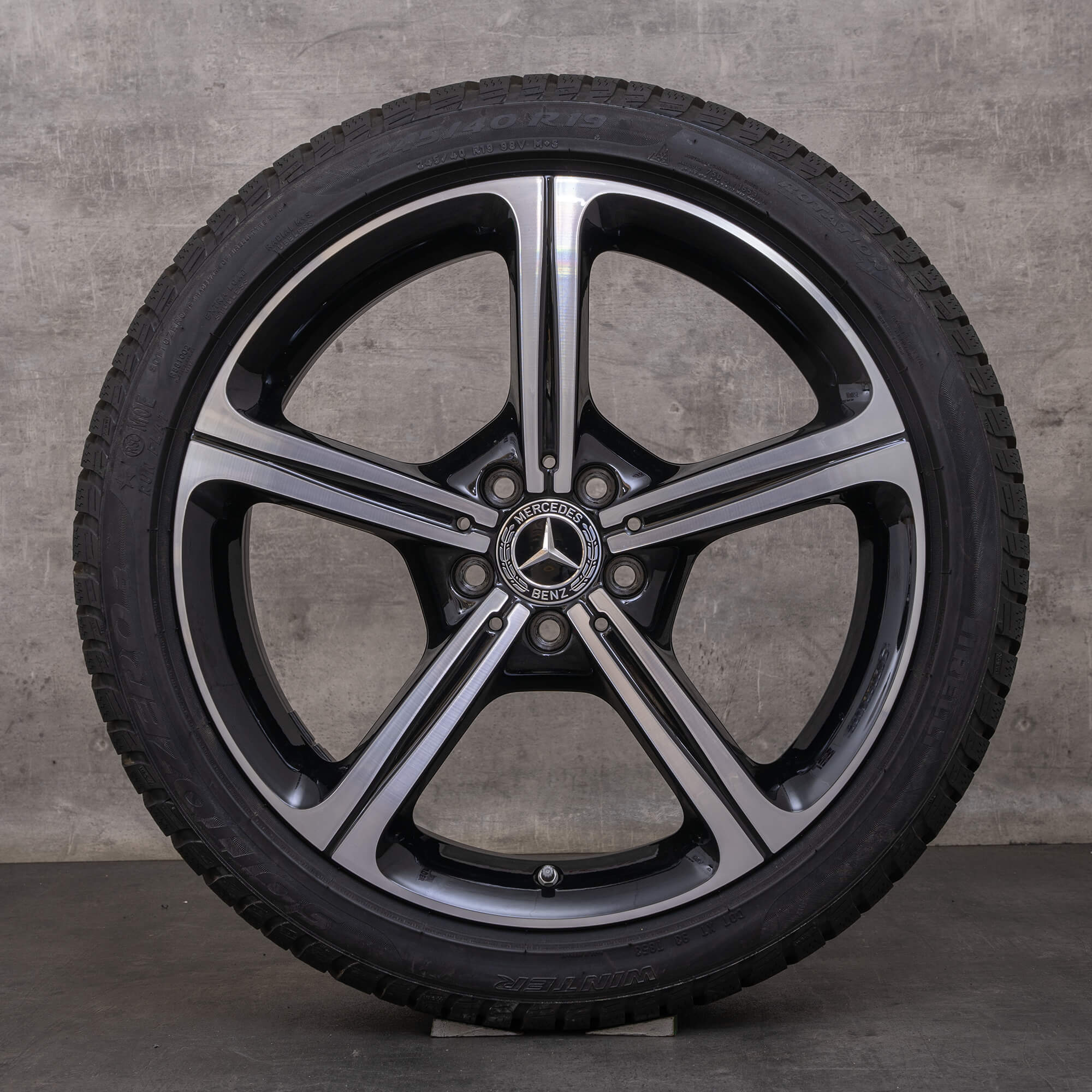 Oryginalał Mercedes Benz CLS koła zimowe 19 cali C257 felgi A2574011000 czarne polerowane toczone